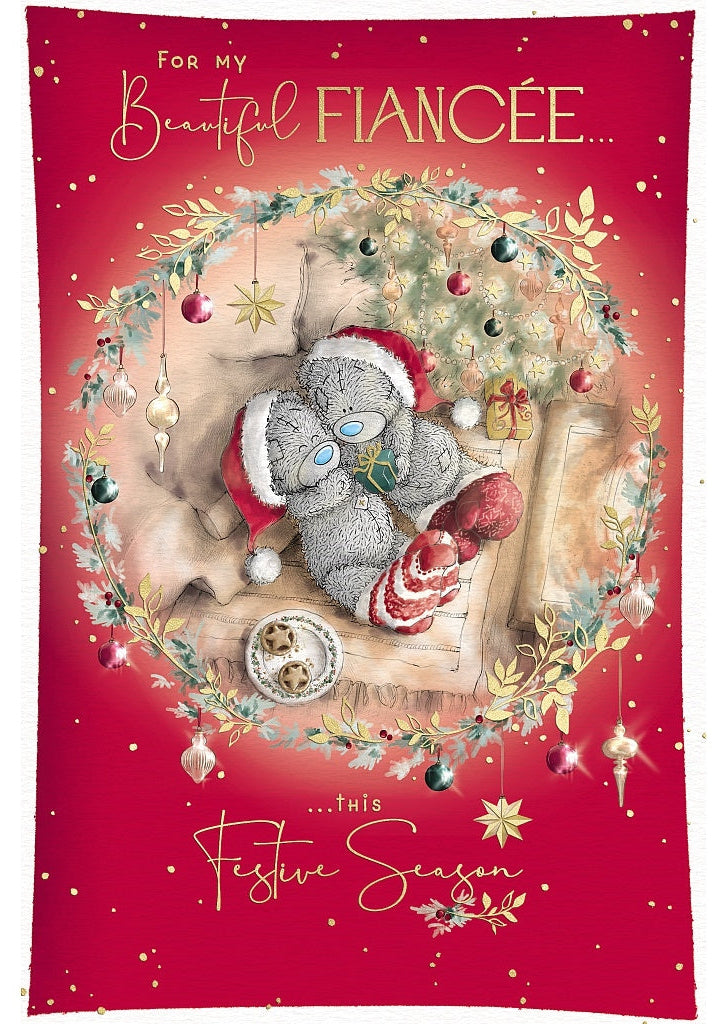 Fiancee Christmas Card - Bears Wearing Hats And Socks