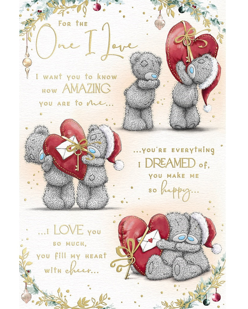 One I Love Christmas Card - Bears With Red Heart And Key
