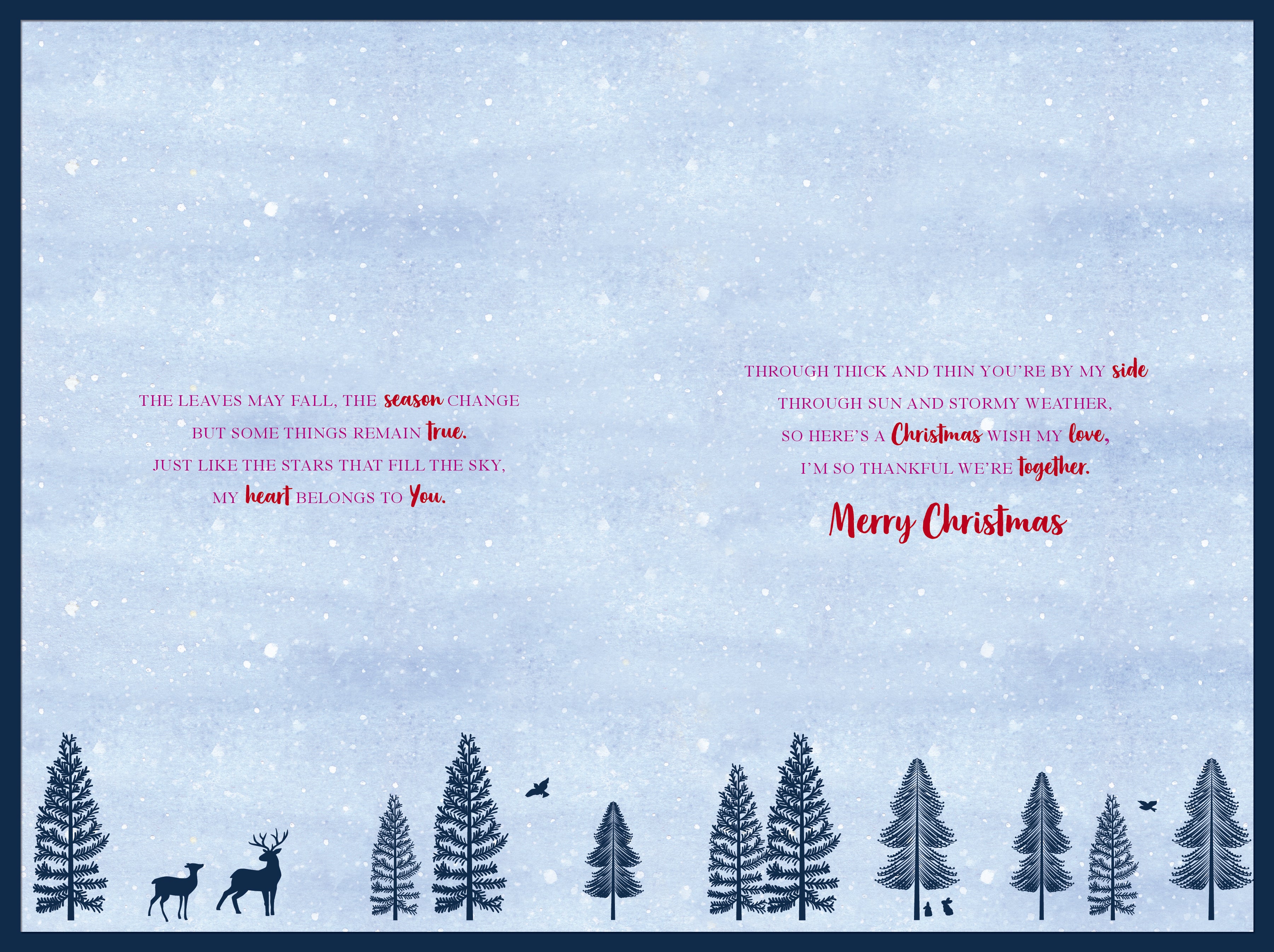Husband Christmas Card - Reindeers And Moon