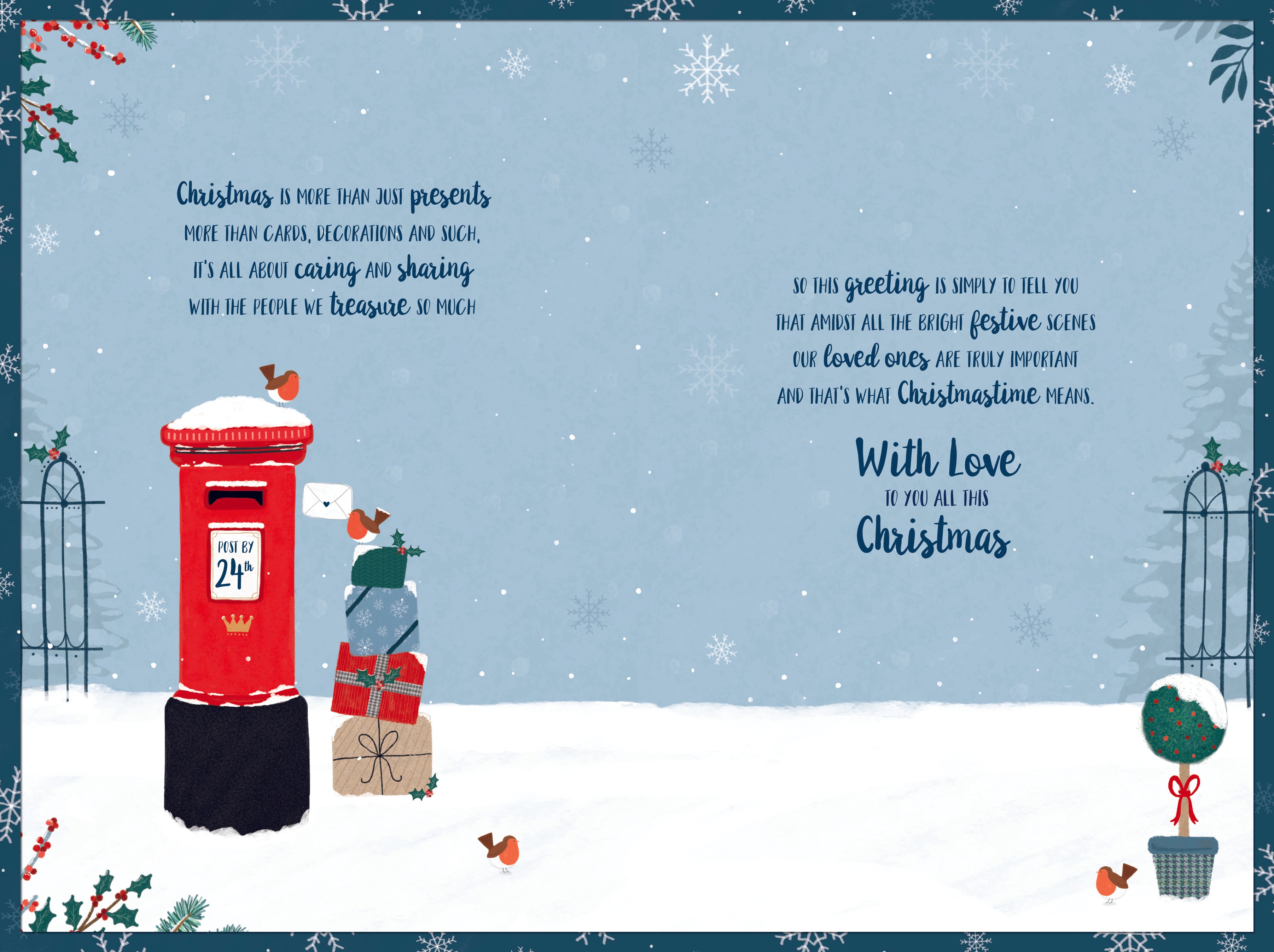 Grandson & Family Christmas Card - Postbox