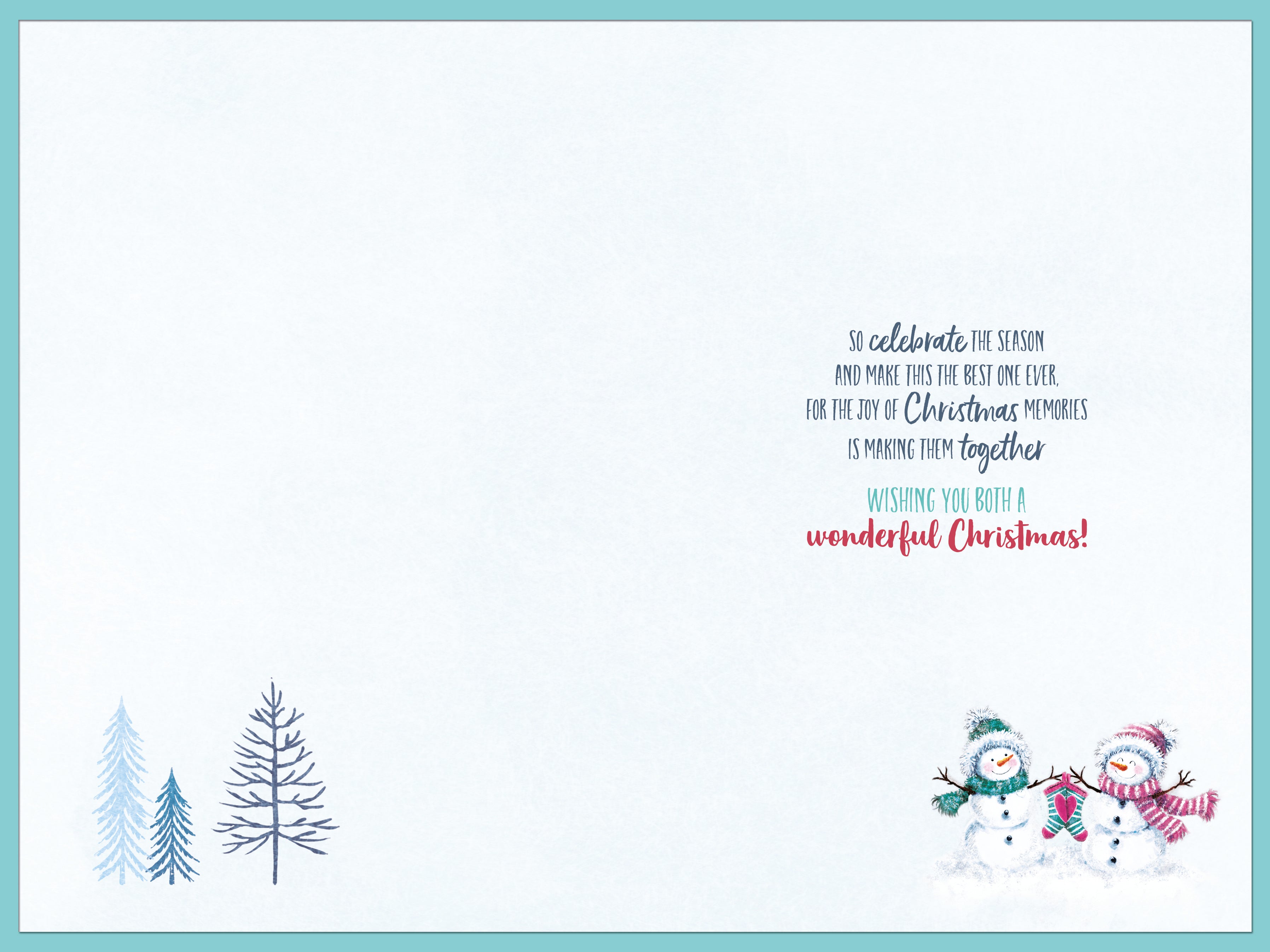 Son & Partner Christmas Card - Snowman Couple and