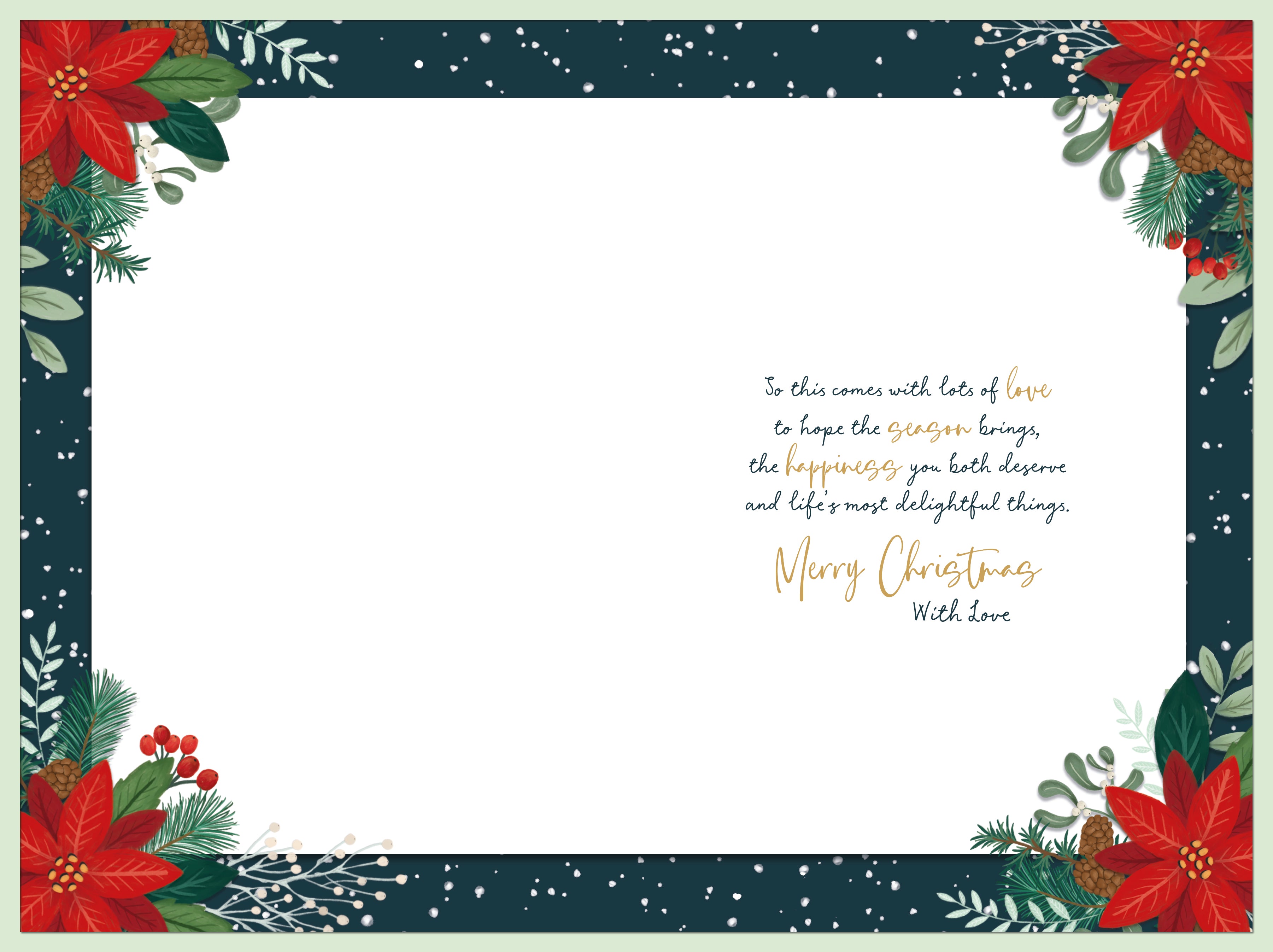 Daughter And Son In Law Christmas Card - Poinsettias