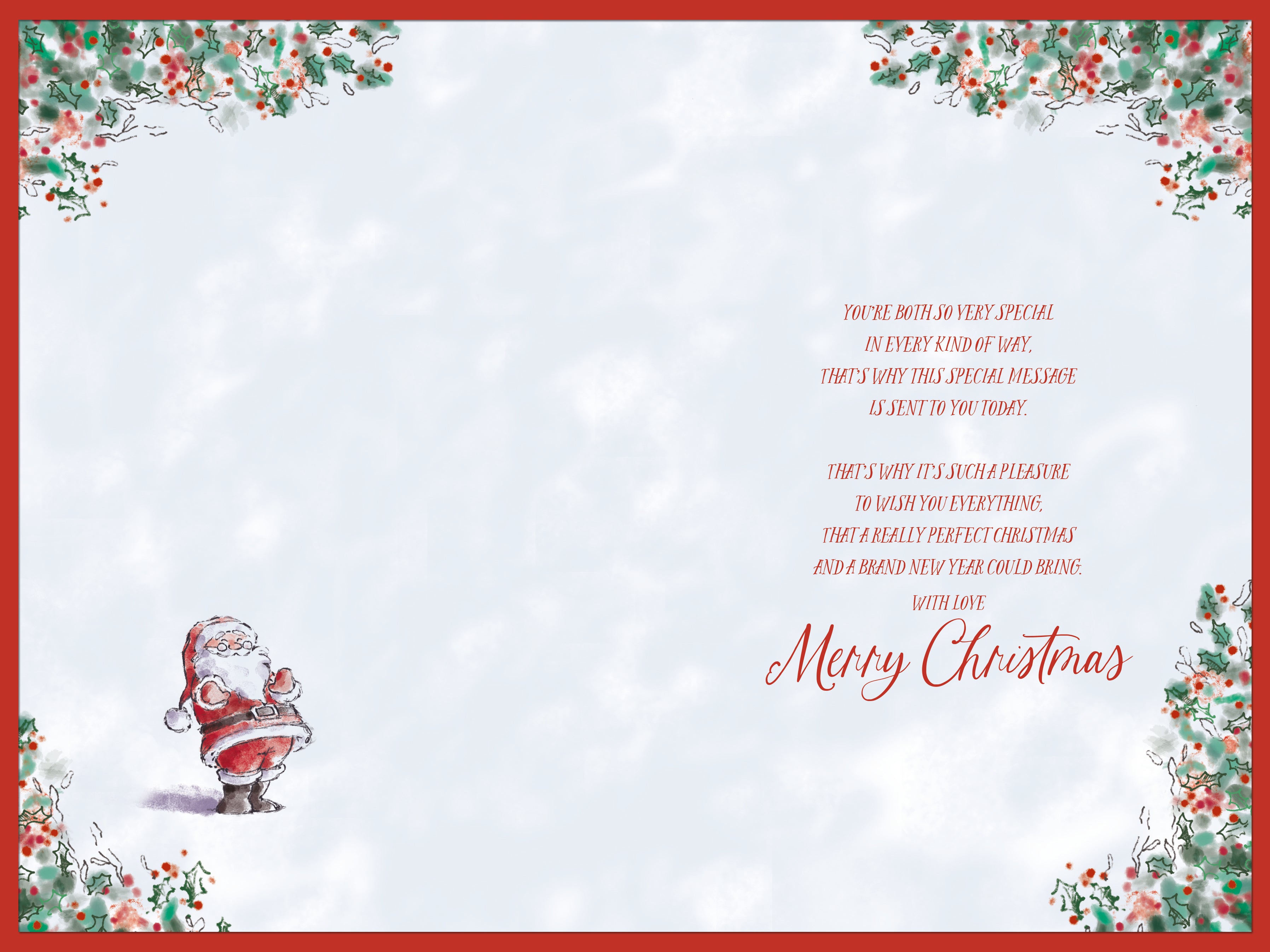 Brother And Partner Christmas Card - Santa And Fire