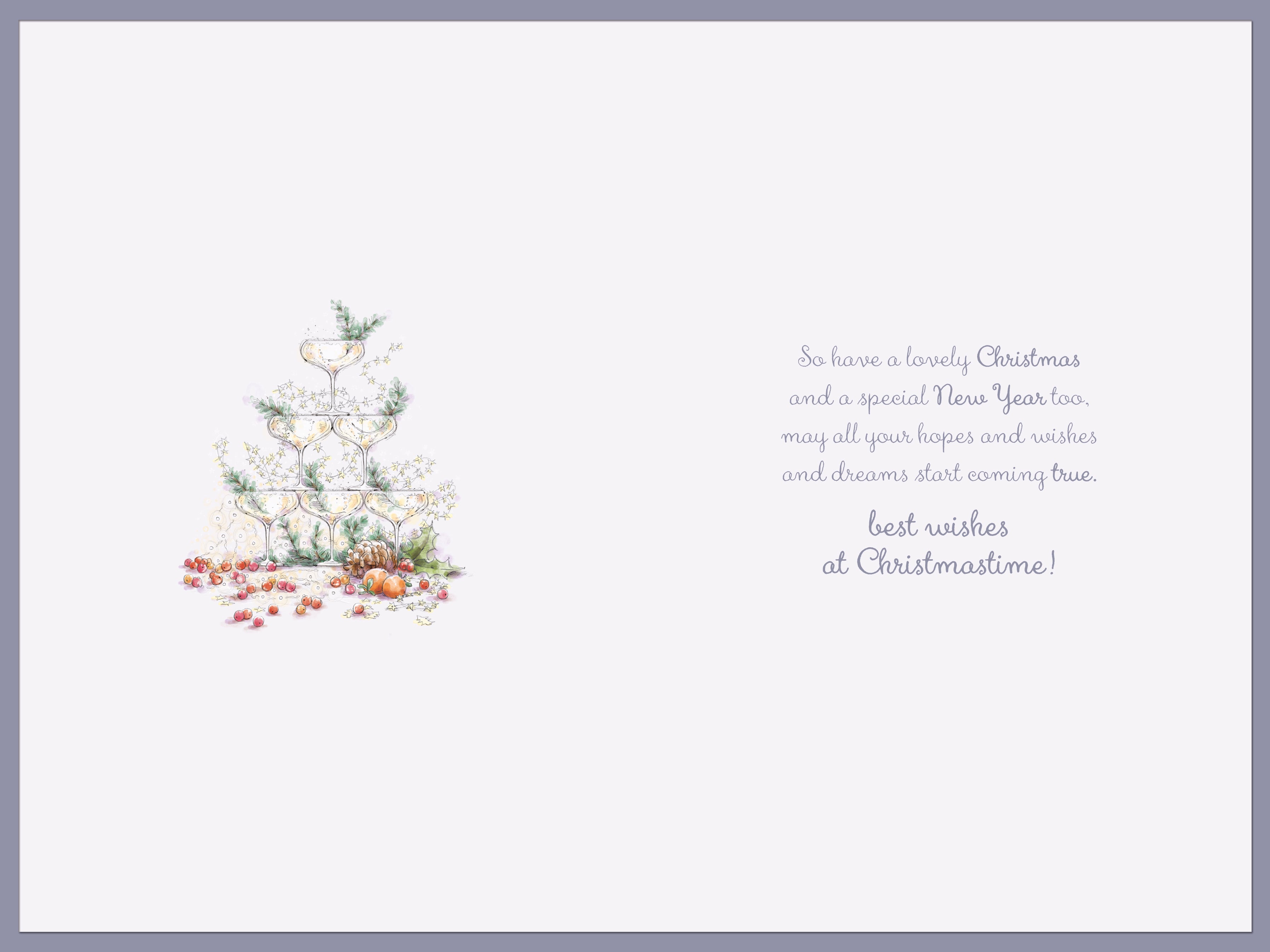 Special Friends Christmas Card - Tower Of Glasses