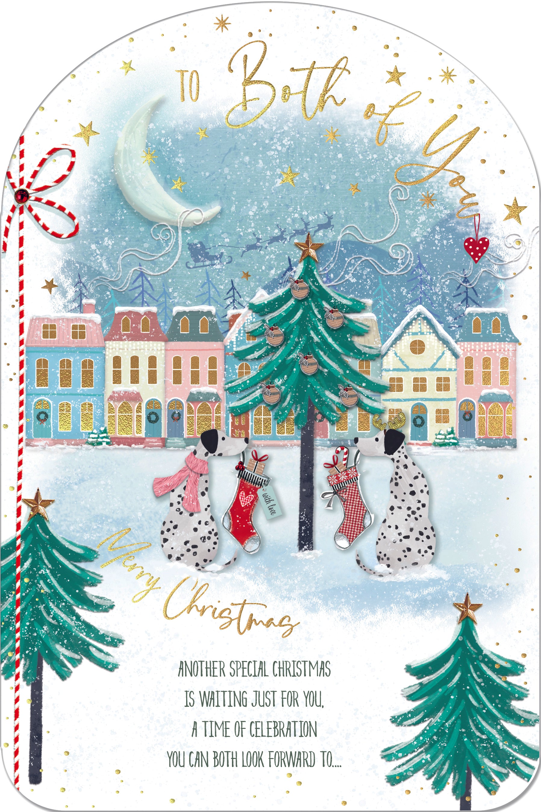 Both Of You Christmas Card - Dogs With Christmas Stockings