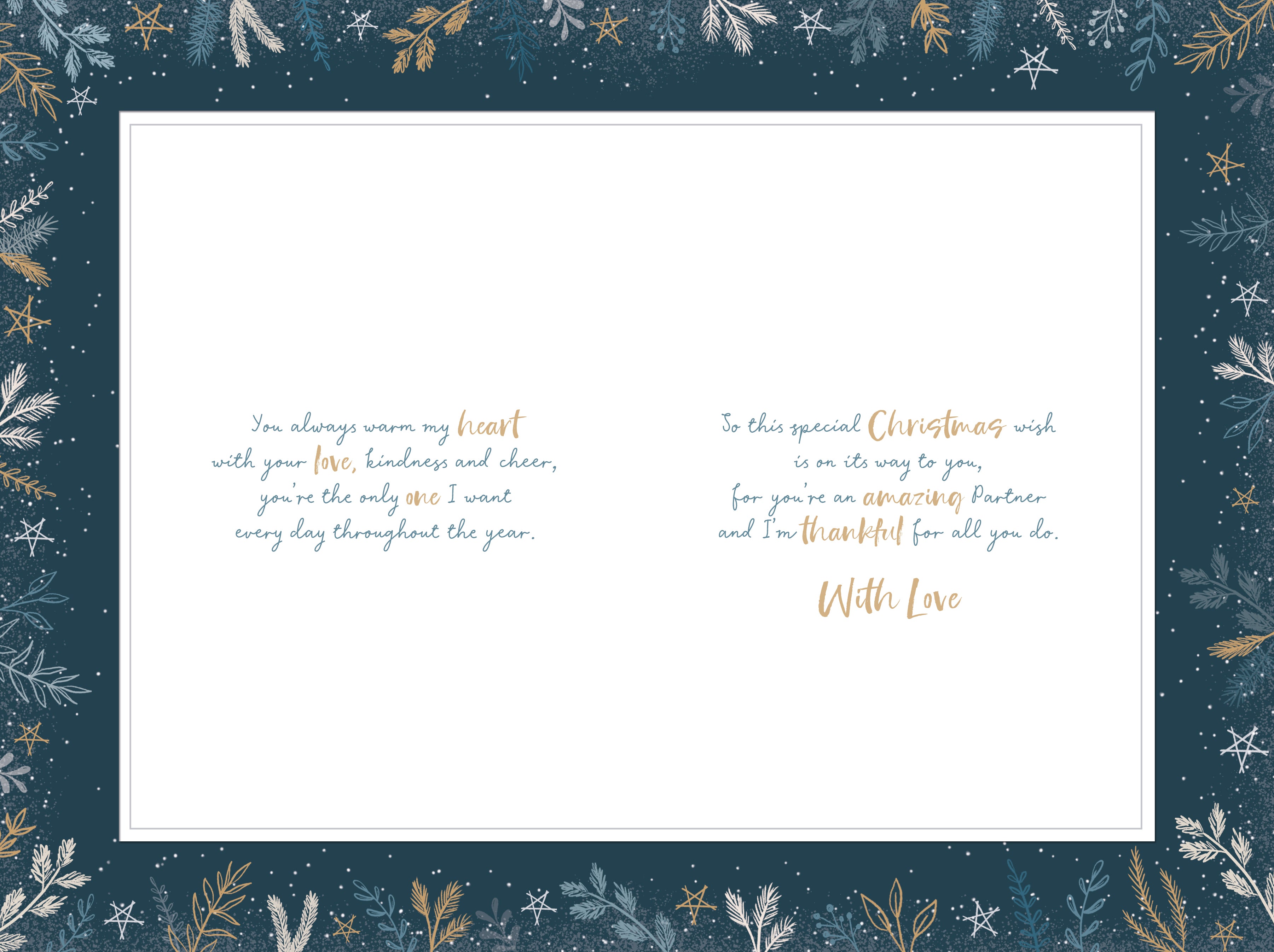 Partner Christmas Card - Hanging Paper Birds