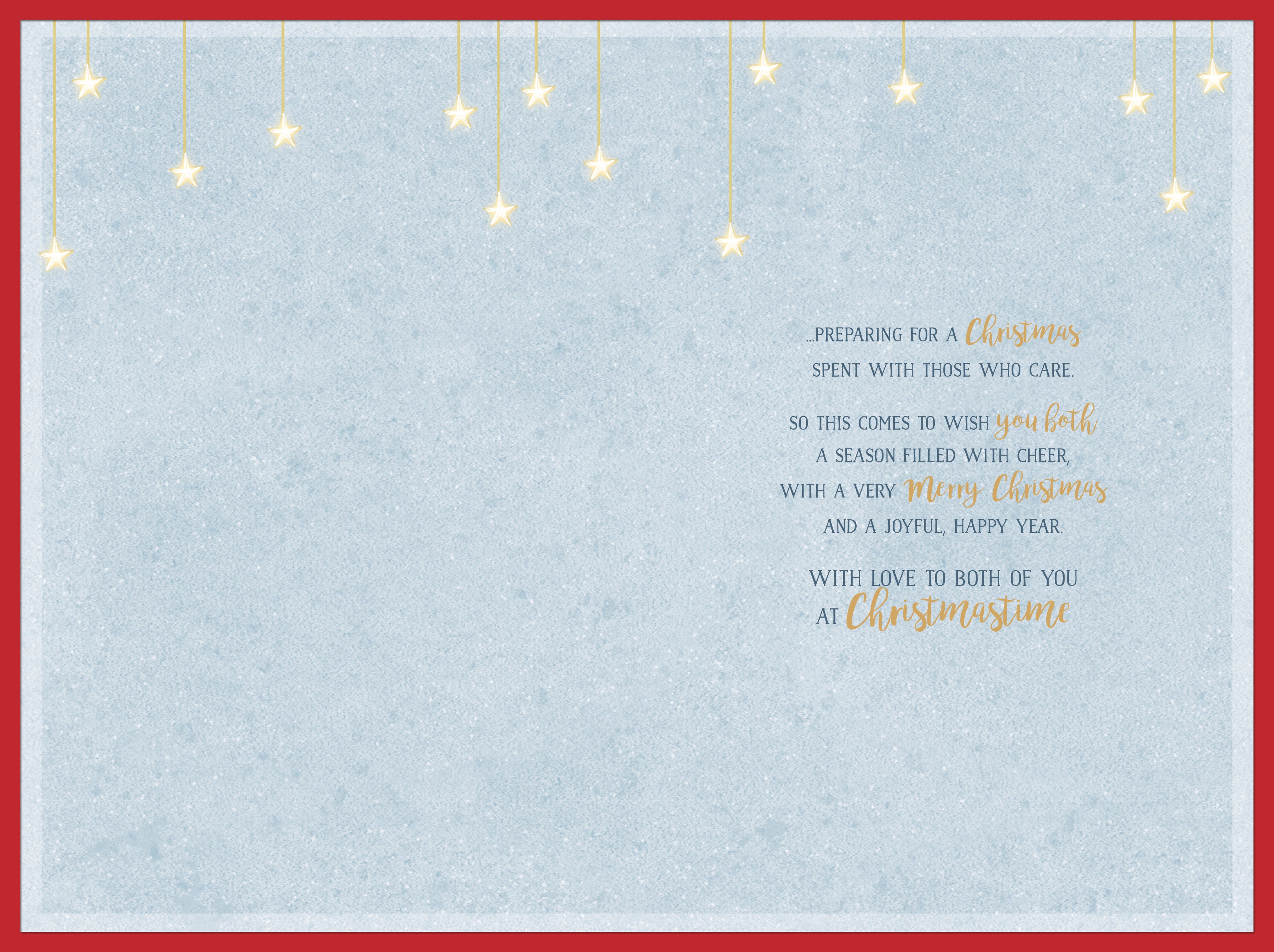 Granddaughter And Partner Christmas Card - Penguins Stood On Moon