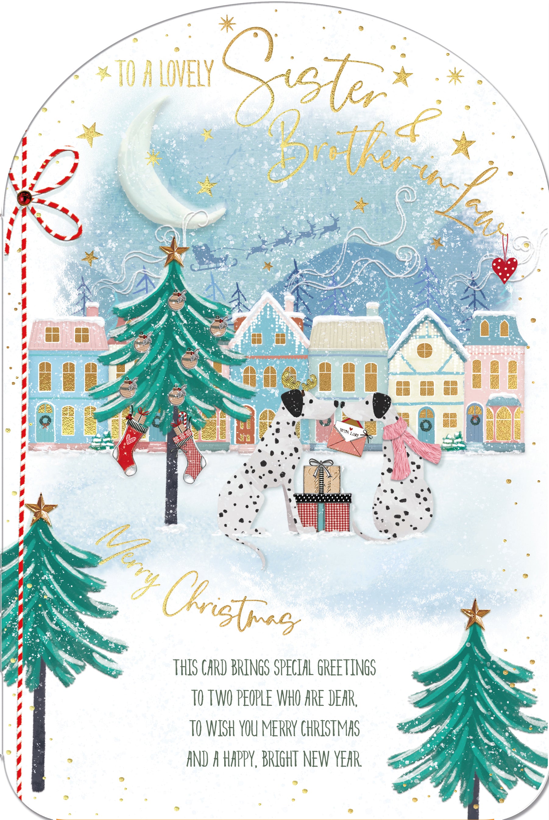 Sister And Brother In Law Christmas Card - Dogs With An Envelope