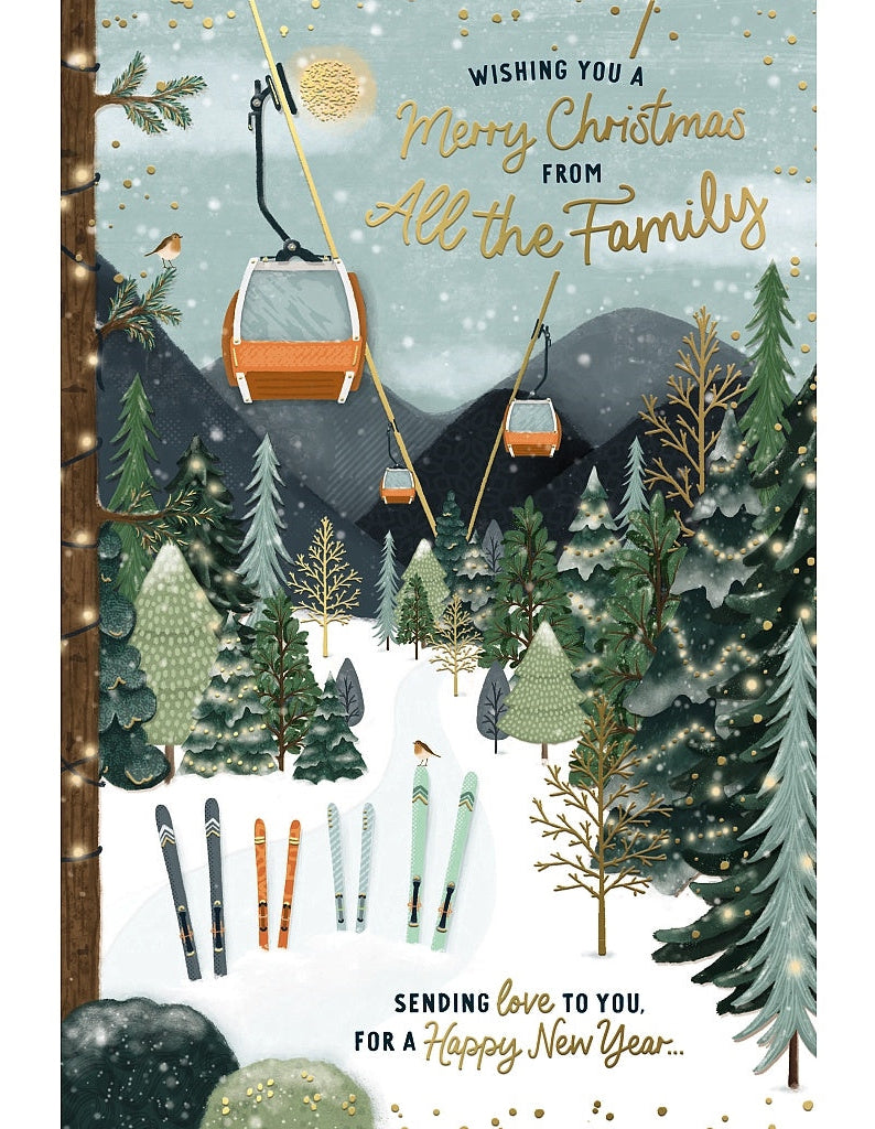 From All The Family Christmas Card - Ski Cable Cars