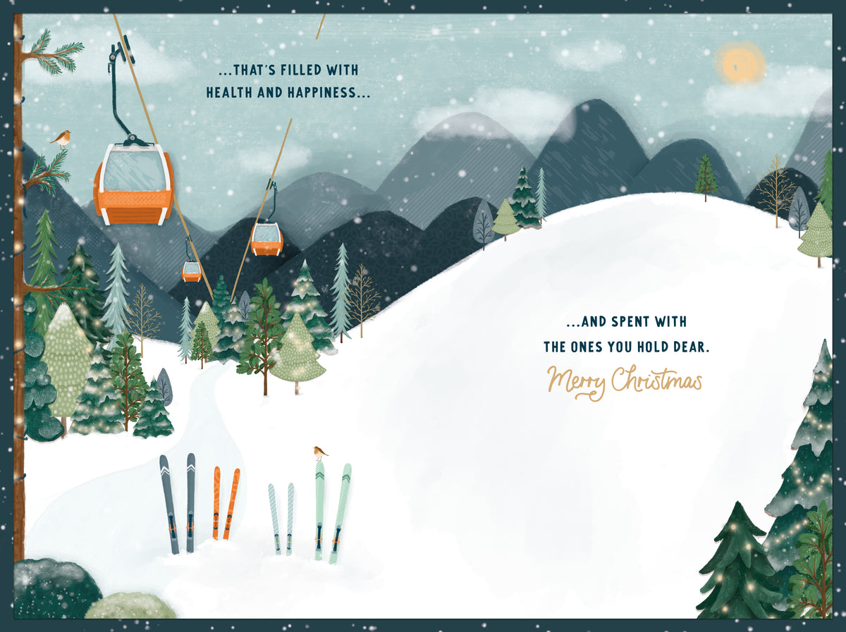 From All The Family Christmas Card - Ski Cable Cars