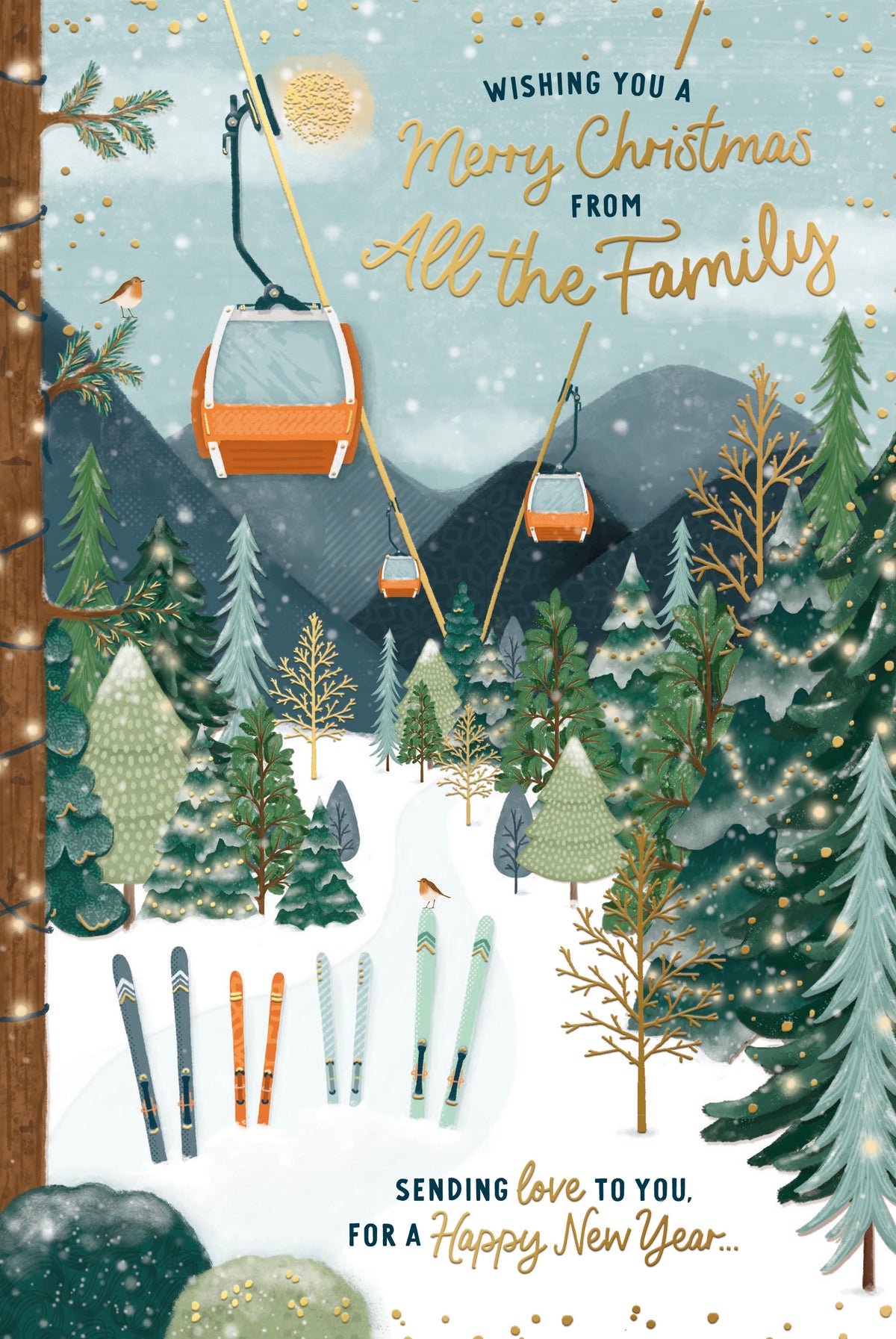 From All The Family Christmas Card - Ski Cable Cars
