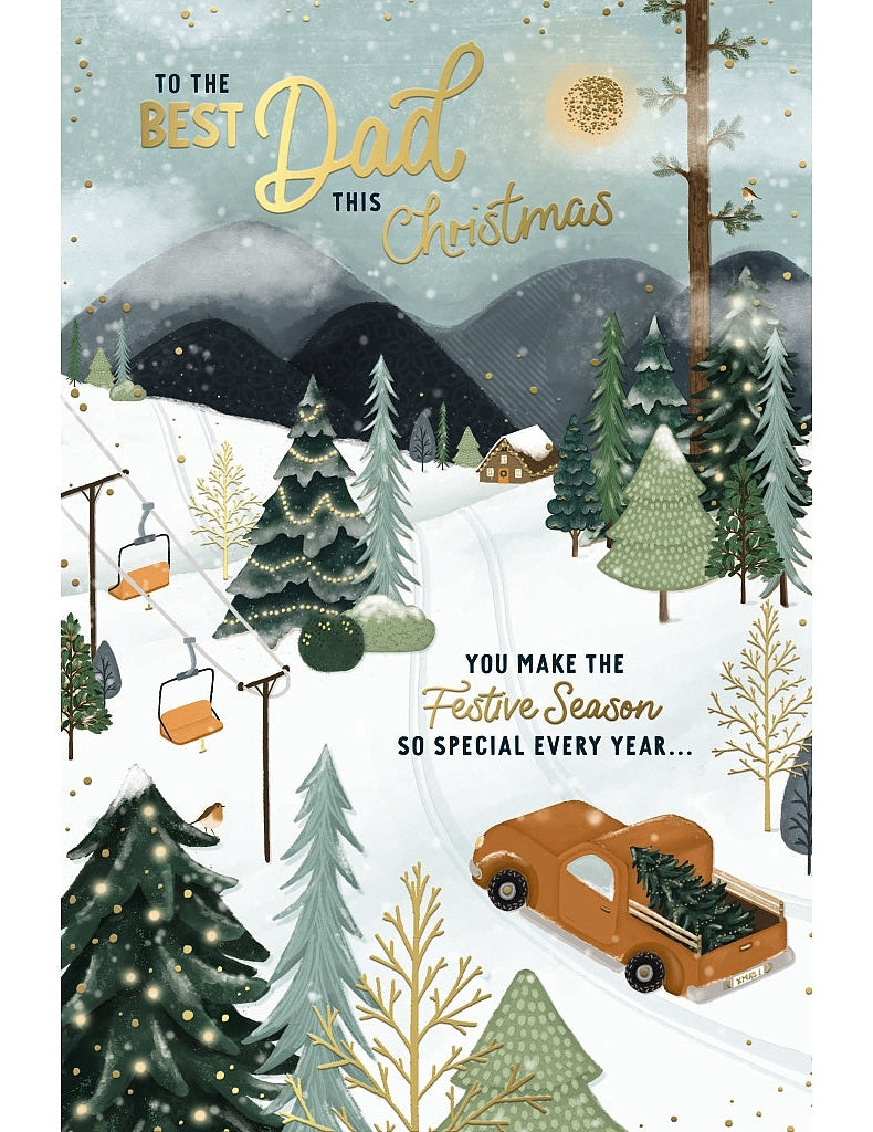 Dad Christmas Card - Truck In Snow
