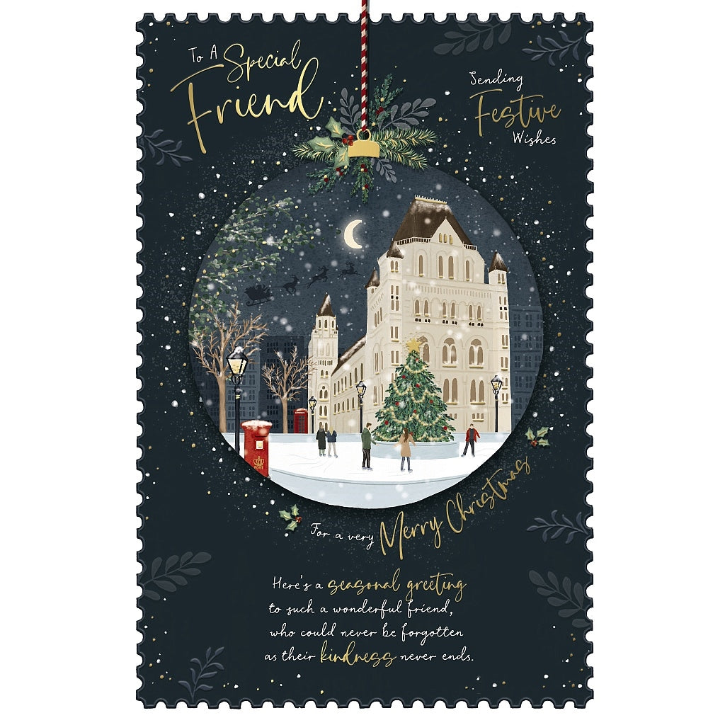 Special Friend Christmas Card - London Ice Rink