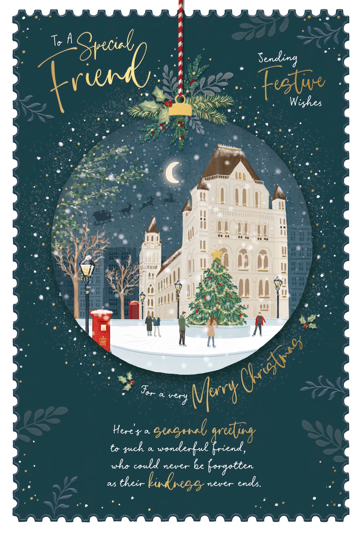 To A Special Friend Christmas Card - London Ice Rink