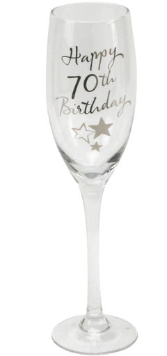 70th Birthday Gift Champagne Flute