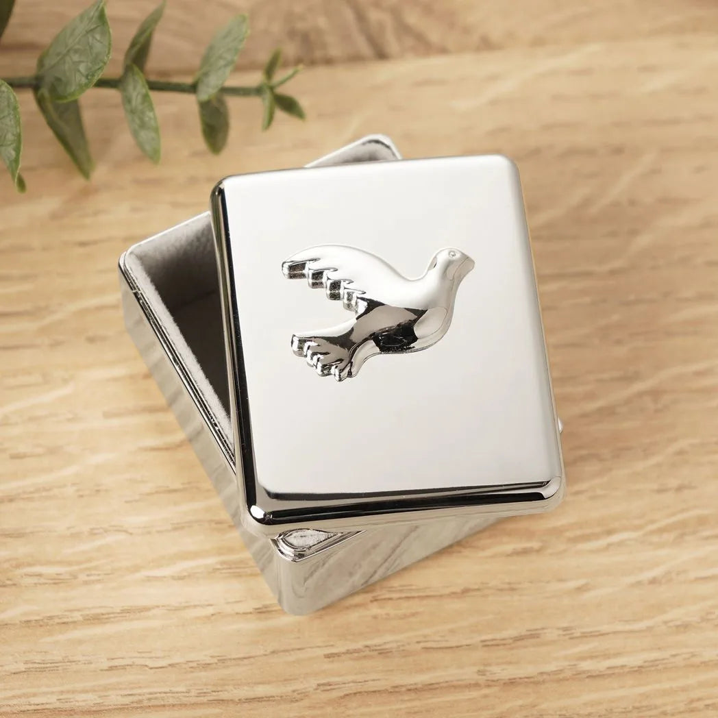 Faith & Hope Confirmation Keepsake Box Silver Dove
