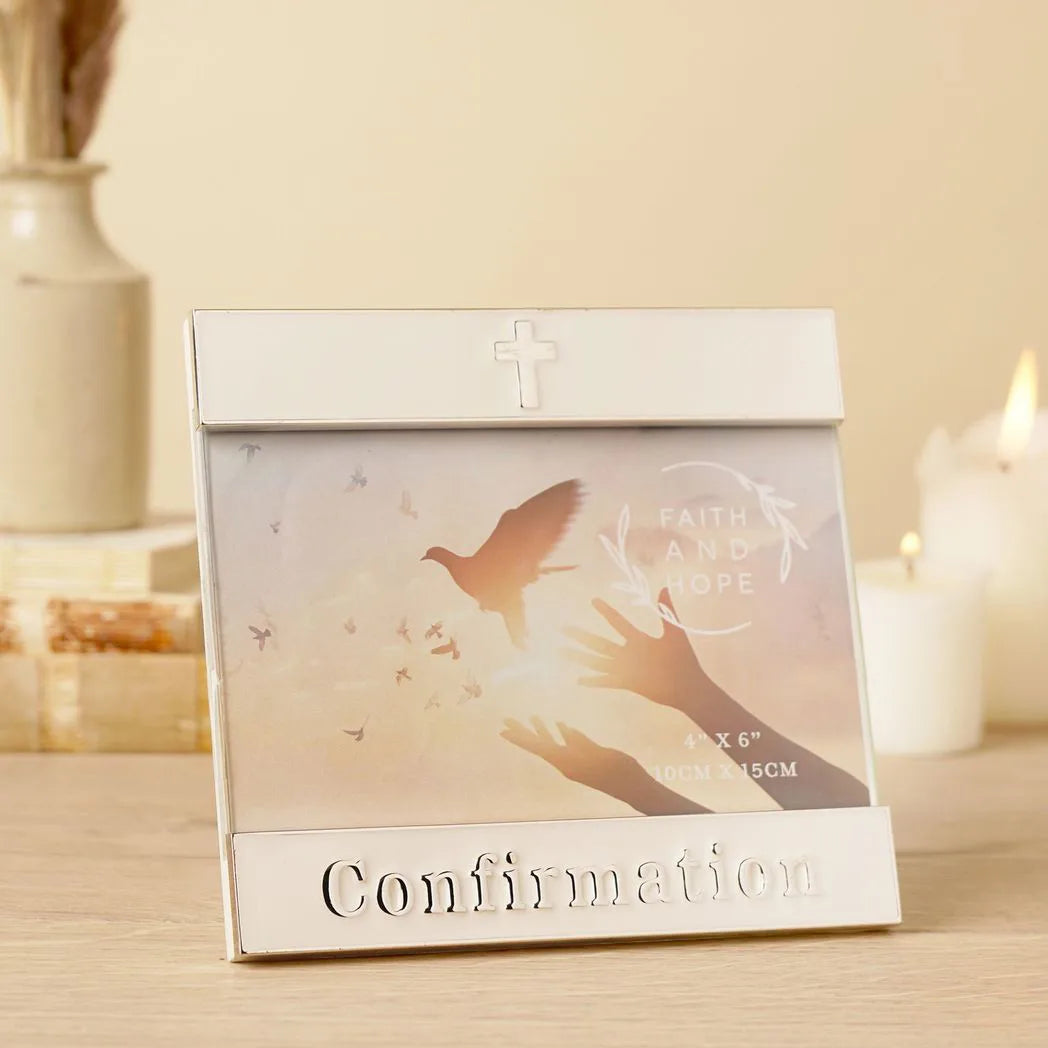 Faith & Hope Enamel & Silver Frame - Confirmation