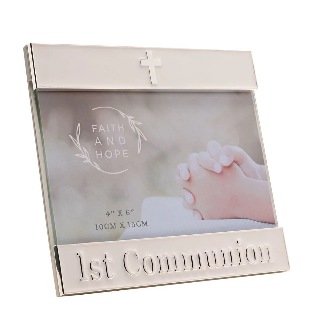Faith & Hope Enamel & Silver Frame - 1st Communion