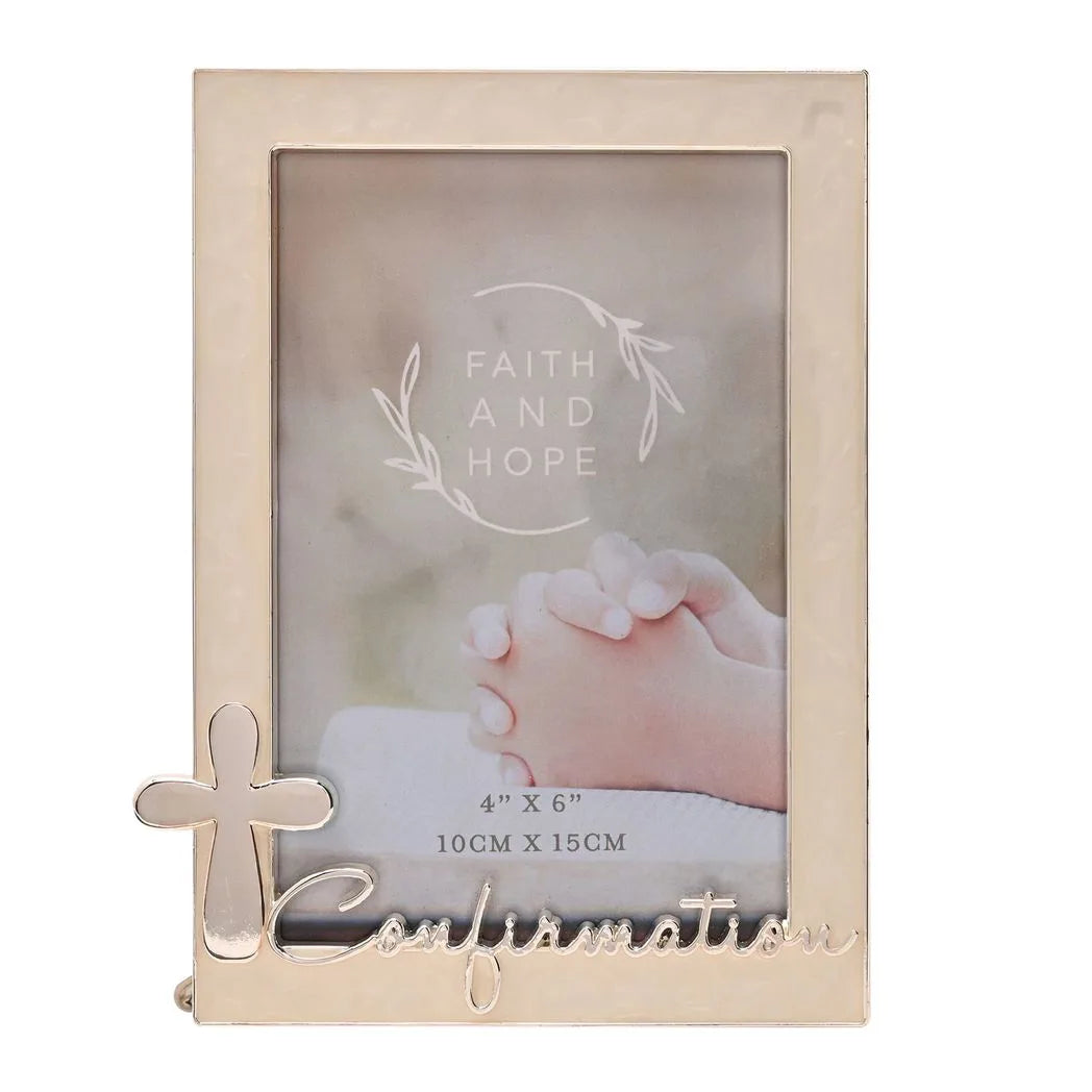 Faith & Hope Enamel Frame & Cross - Confirmation