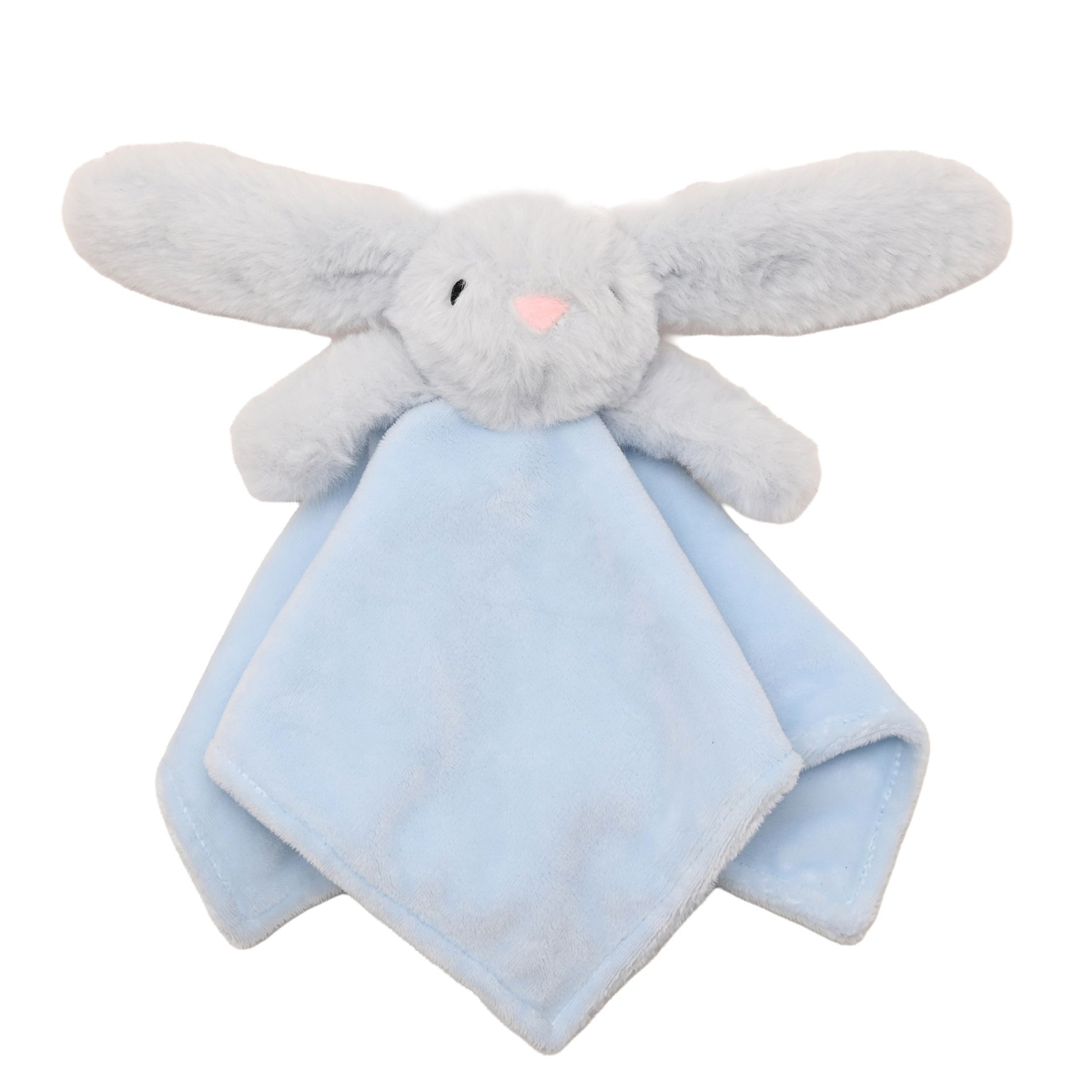 Softies Baby Comforter - Sunny Bunny- Blue Two Side Short Plush 27cm x 27cm