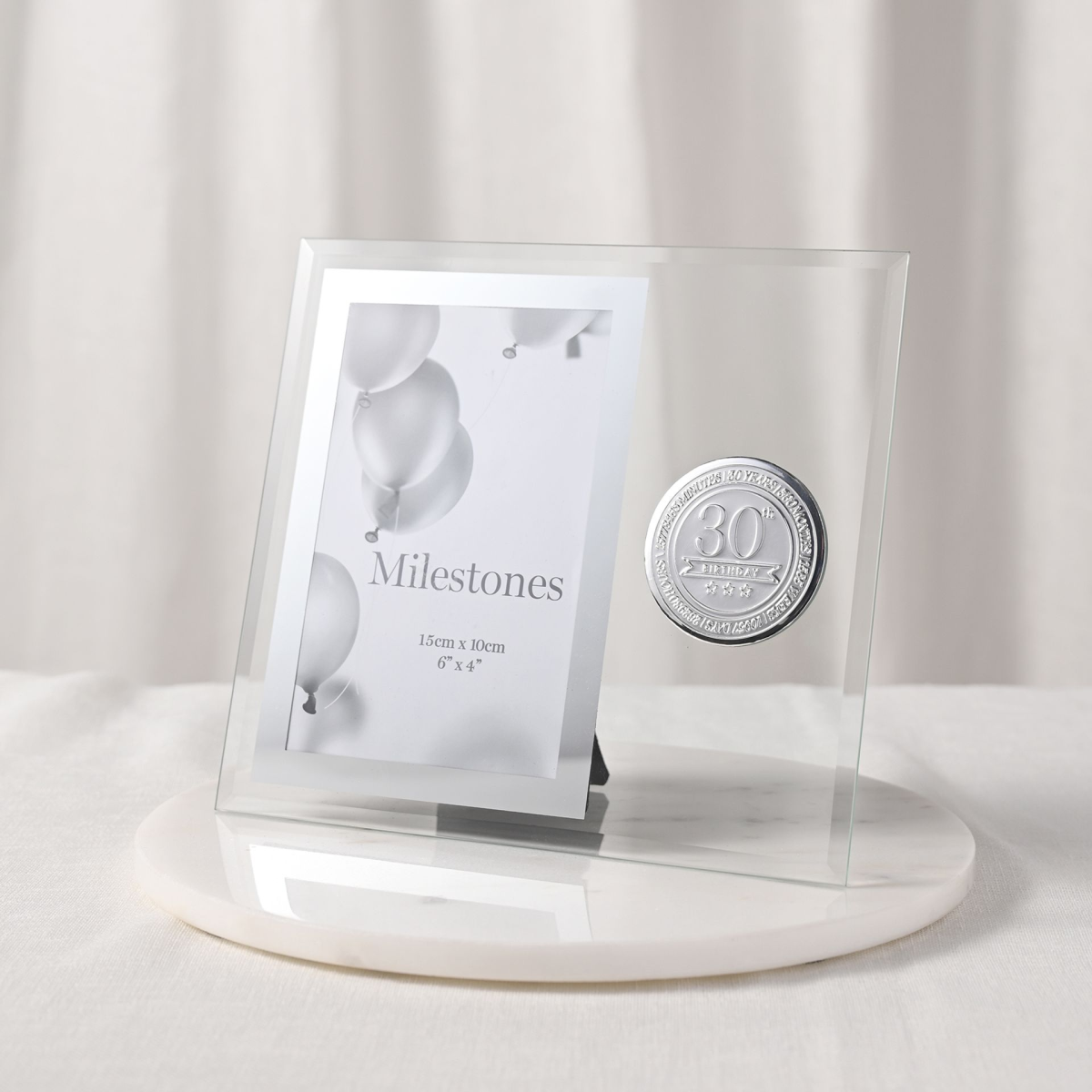 Milestones Glass Frame with Metal Badge 4" x 6" - 30