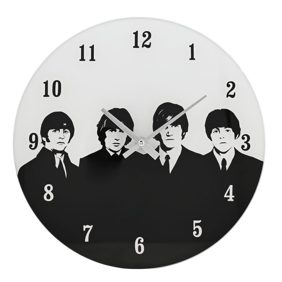 Hometime Iconic Collection Glass Wall Clock 30cm The 60's Rock Band