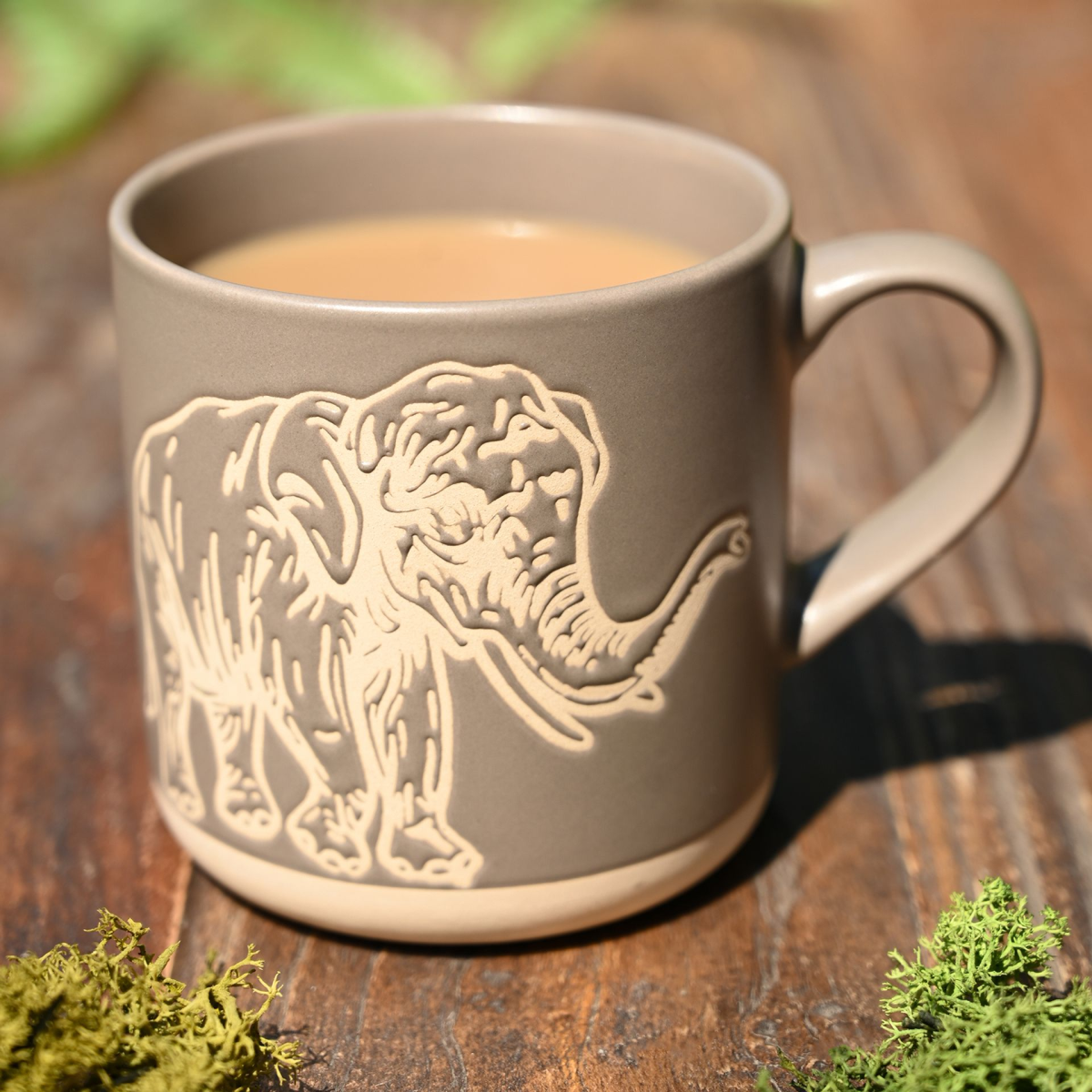 Naturecraft Elephant Ceramic Wax Resistant Mug Stone