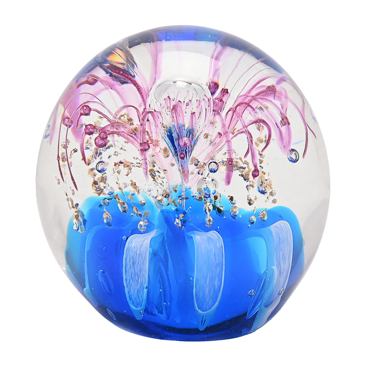 Objets d'art Glass Ornament - Pink Coral Paperweight