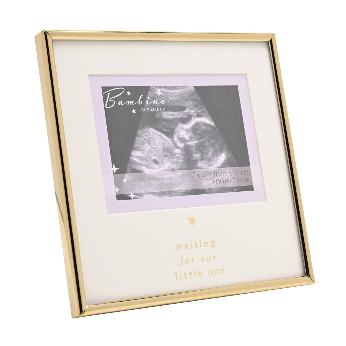 Bambino Gold Baby Scan Frame 4" x 3"  - Waiting For You