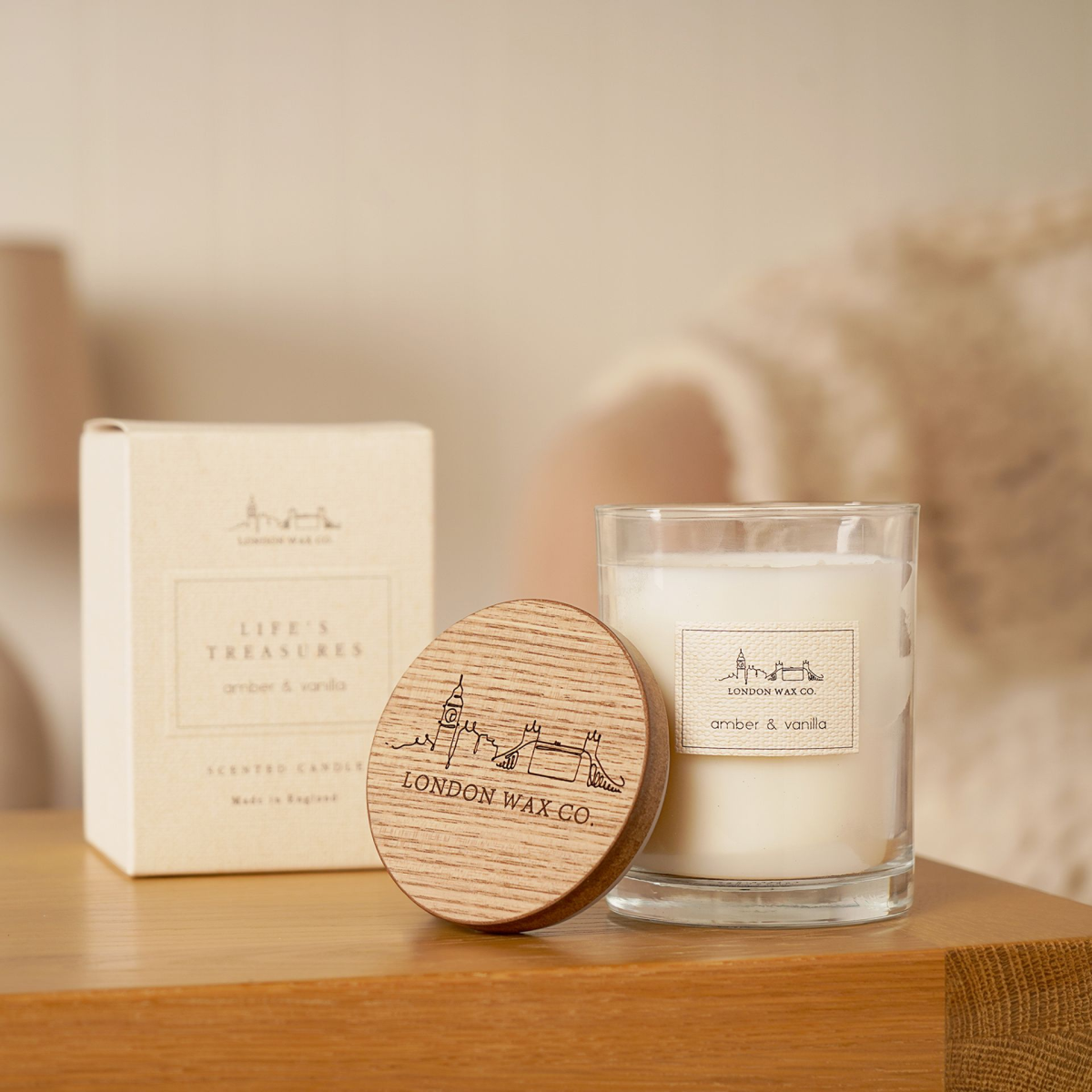 The London Wax Company Amber & Vanilla Lidded Candle 226g