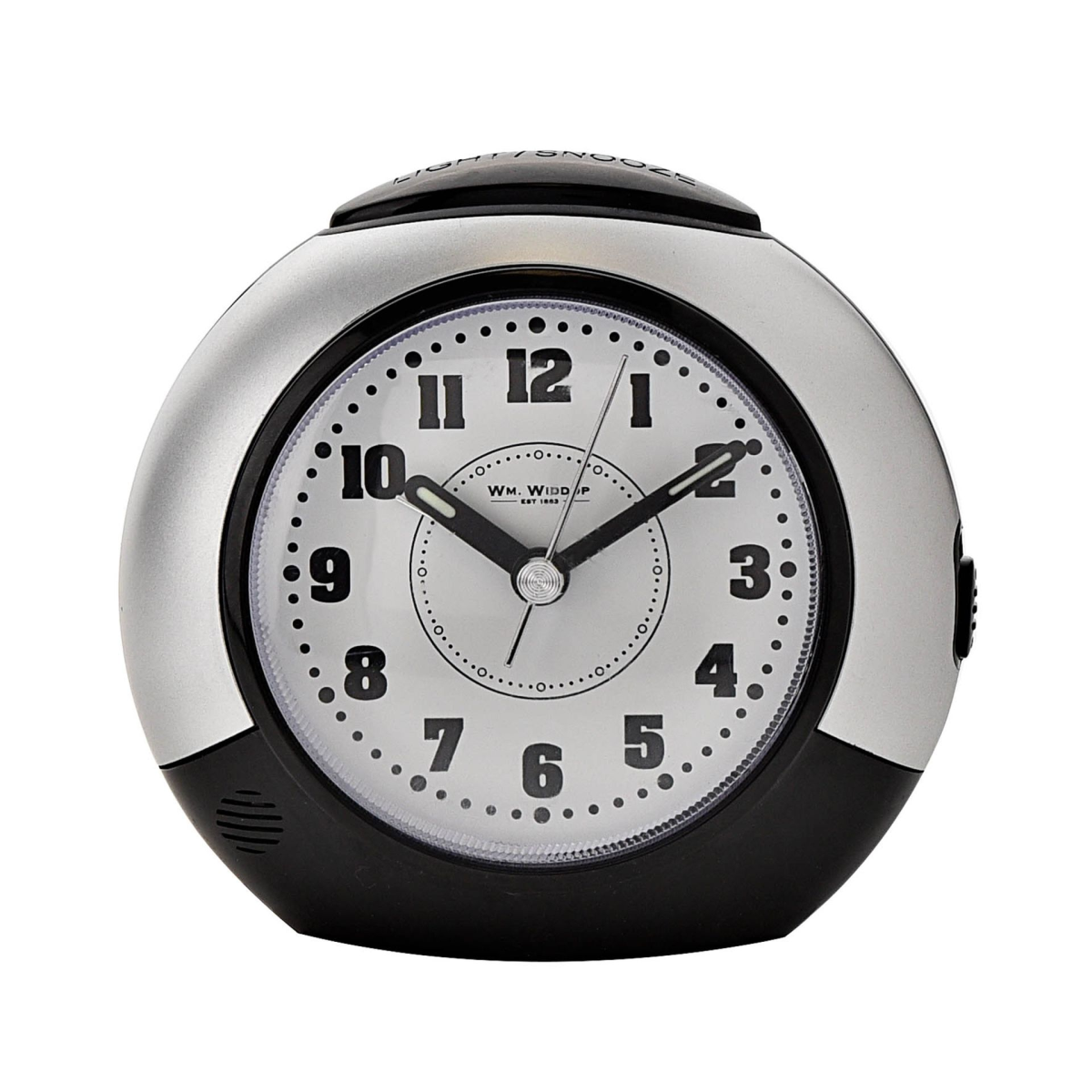Hometime Large Round Sweep/Light/Snz Alarm Clk Silver/Black