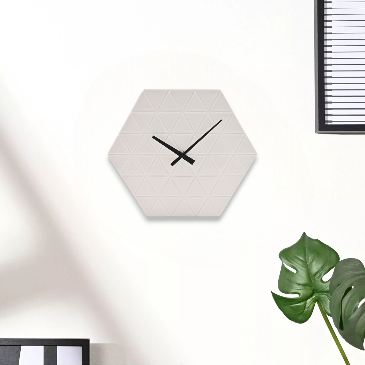 Interval Hexagon Porcelain Wall Clock - White
