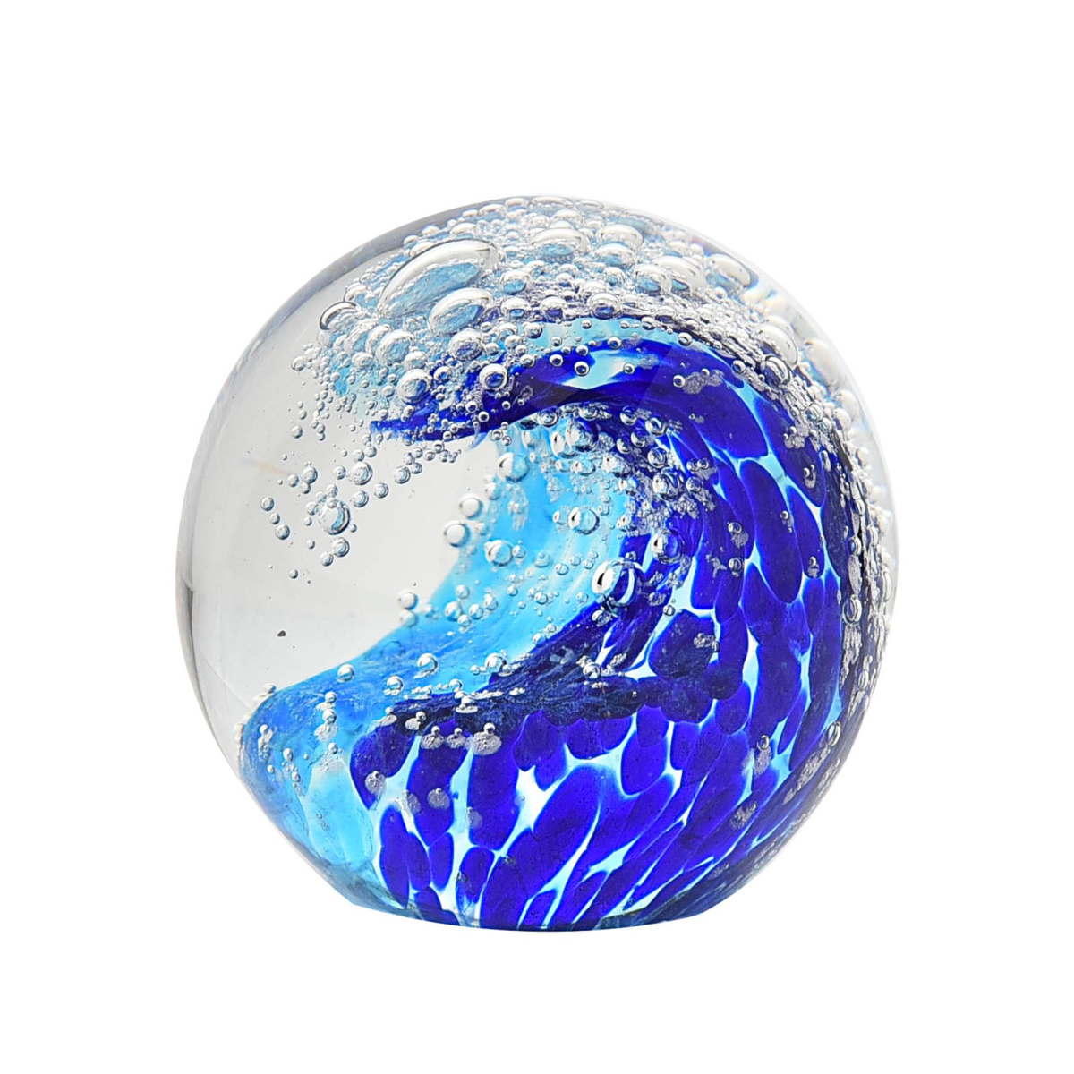 Objets d'art Glass Ornament - Ocean Wave Paperweight *(18/12)*