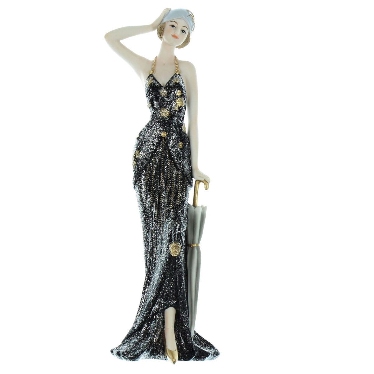 'Broadway Belles' Black Dress 32cm Rose *(12/6)*