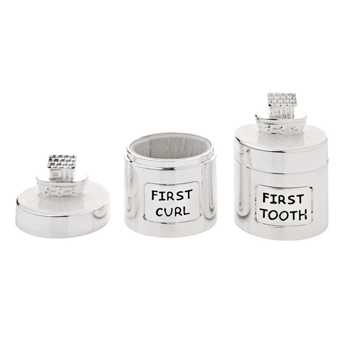 Hello Baby Silverplated Tooth & Curl Set Noah's Ark - Cream
