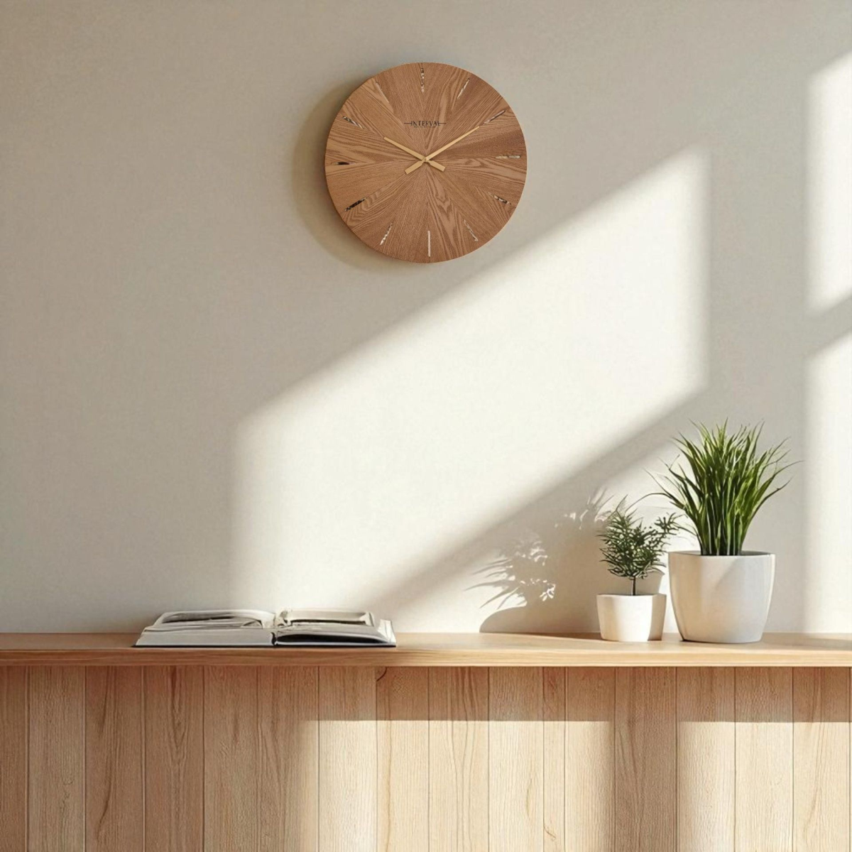 Interval Wooden Wall Clock - 60cm