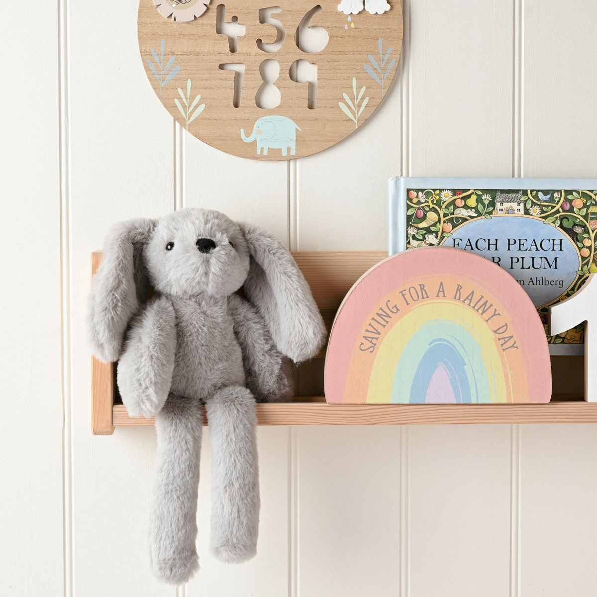 Theo The Plush Long  Leg Grey Bunny  35 cm