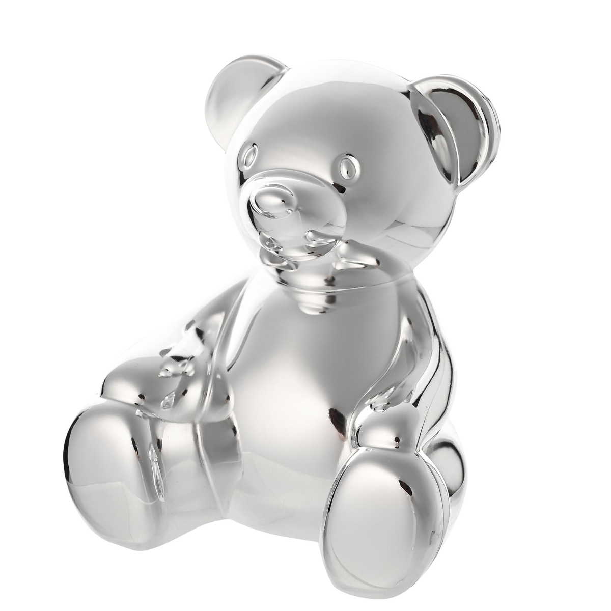 Bambino Silver Plated Teddy Bear Money Box