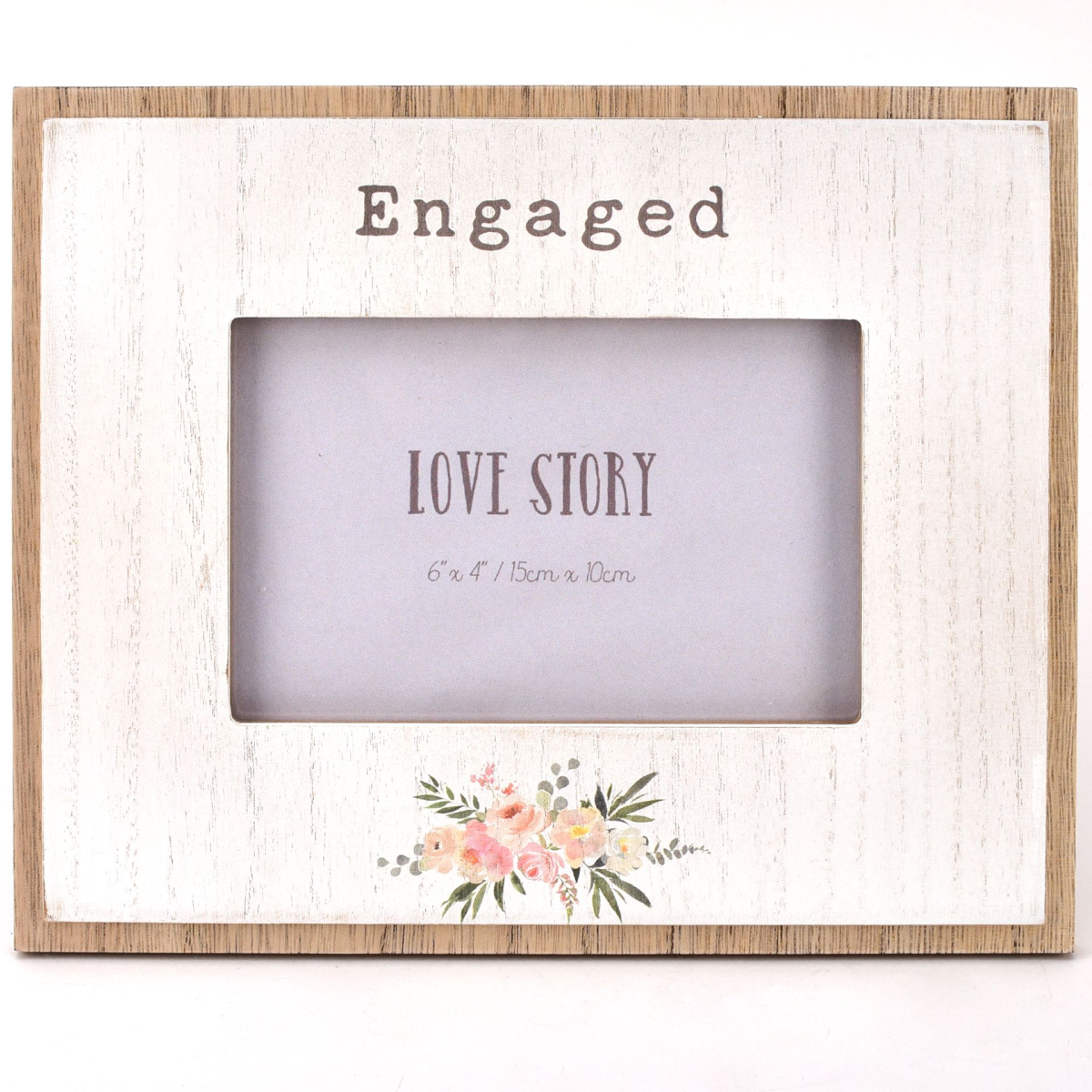 Love Story Photo Frame 6" x 4" "Engaged"