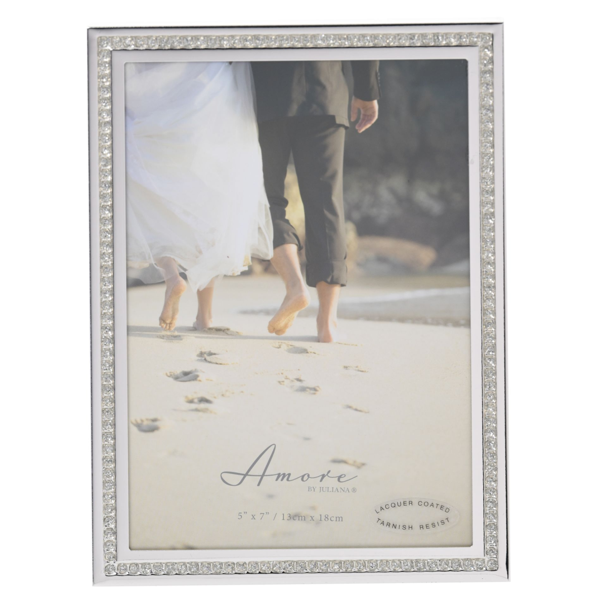 Amore Silver Sparkle Border Photo Frame - 5" x 7"