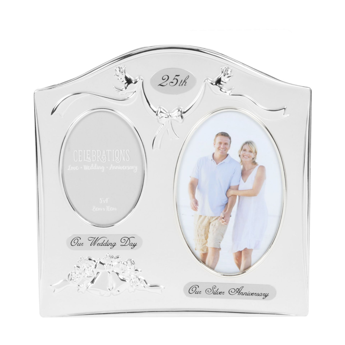 Photo Frame 2Tone S/Plated Double Anniversary - 25th