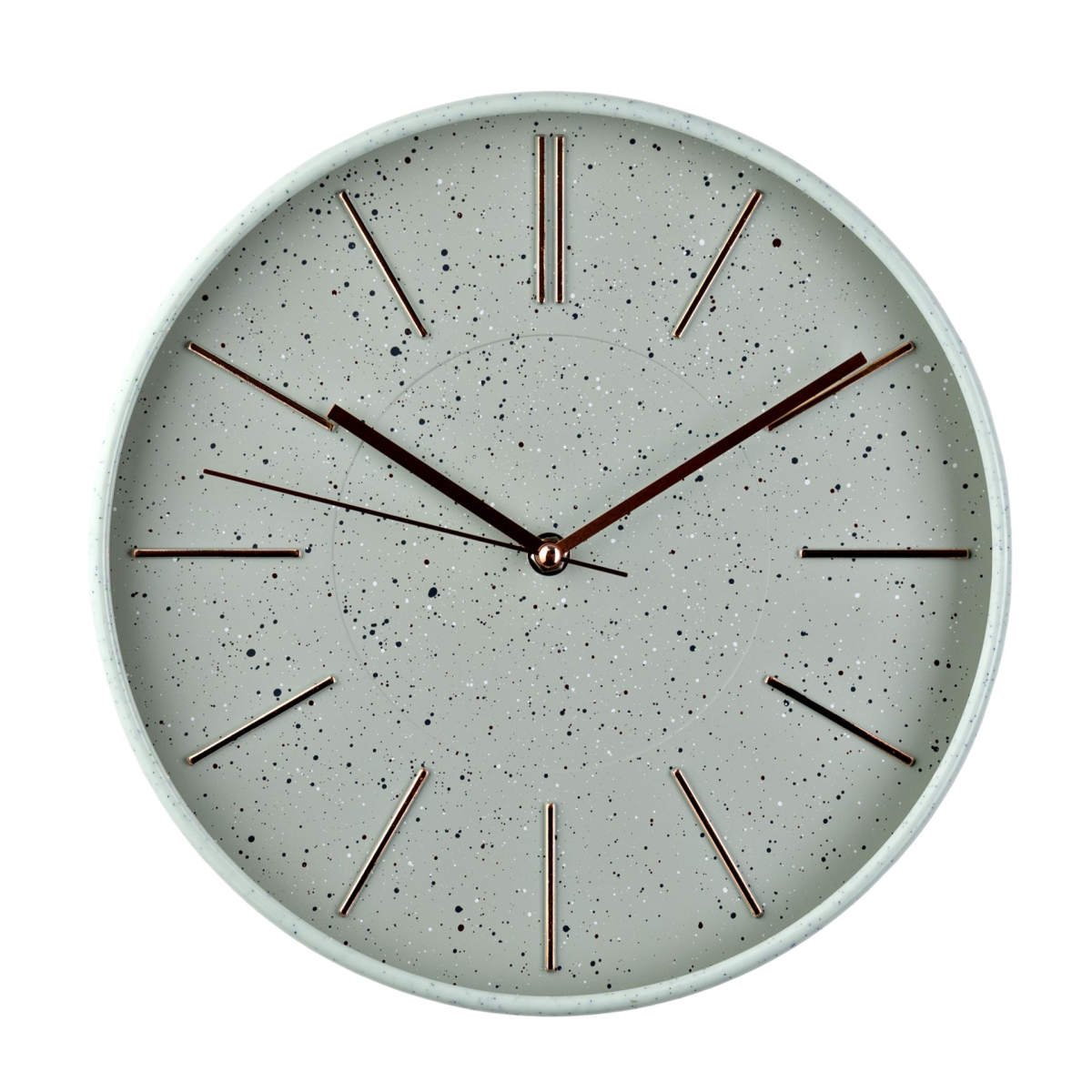 Hometime Round Wall Clock Speckled Face 12"