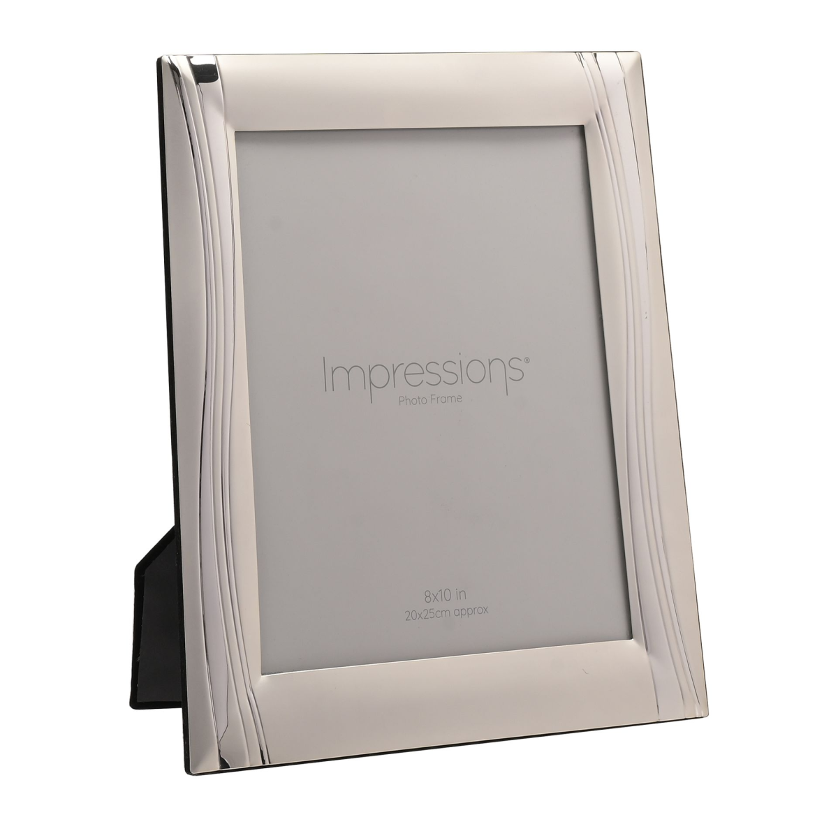 Satin Silverplated Photoframe - Shiny Wavy Design 8" x 10"