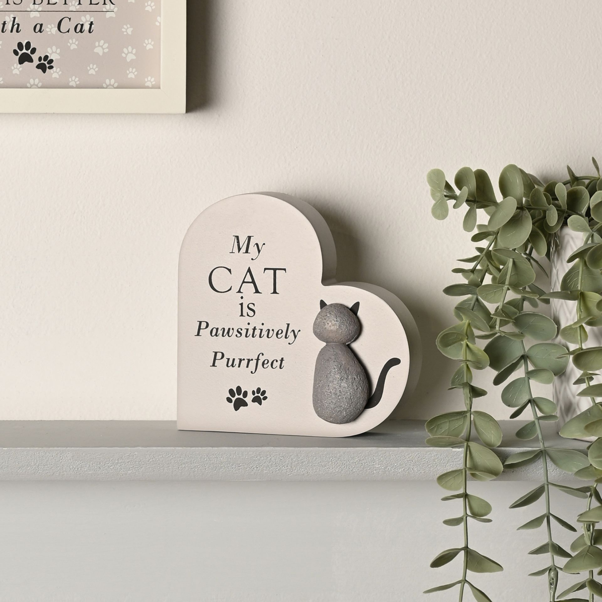 Best of Breed Heart Plaque - "My Cat is Pawsitively Purrfect"