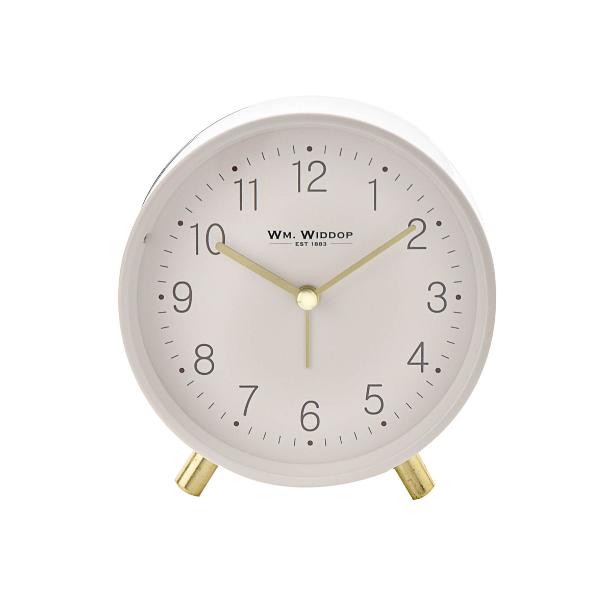 Hometime  Alarm Clock Metal Feet Light & Snooze - White
