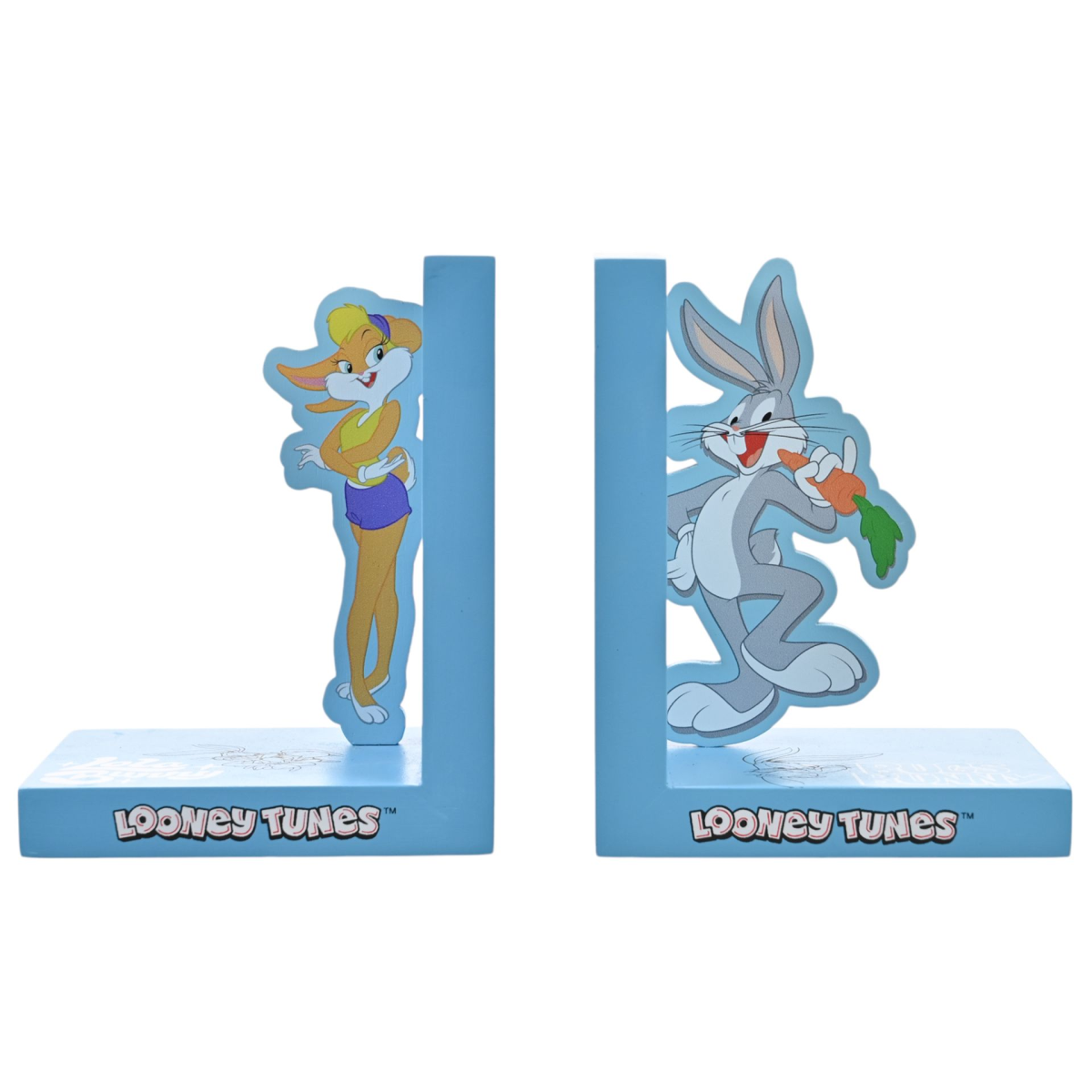 Warner Bros Looney Tunes Bugs Bunny And Lola Wooden Book Ends