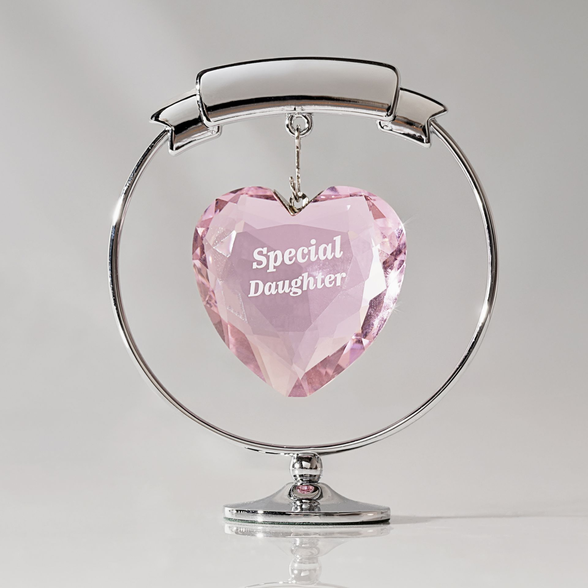 Crystocraft Chrome Plated Circle & Heart - Special Daughter