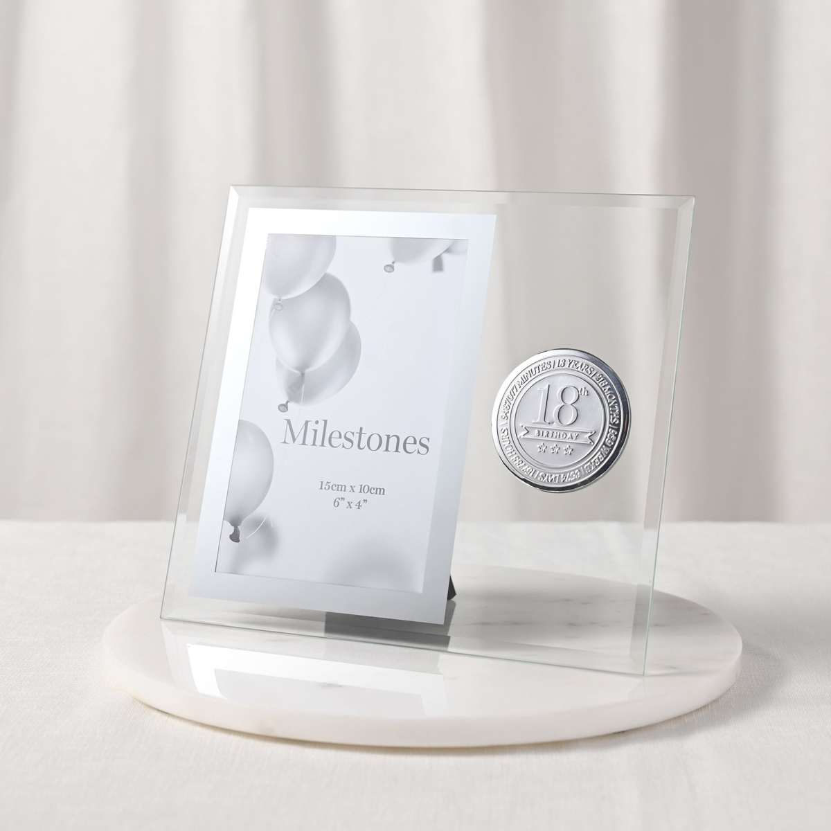 Milestones Glass Frame with Metal Badge 4" x 6" - 18