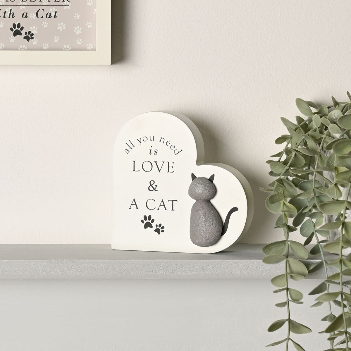 Best of Breed Heart Plaque - "All You Need Is Love & A Cat"