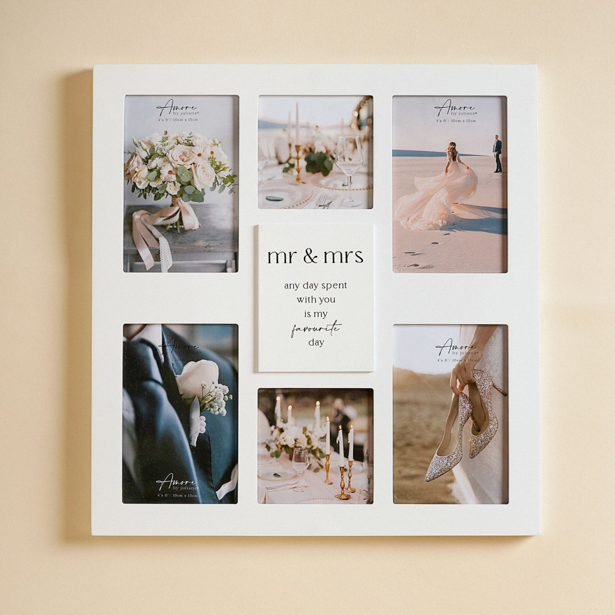 Amore Multi Aperture Photo Frame - Mr & Mrs